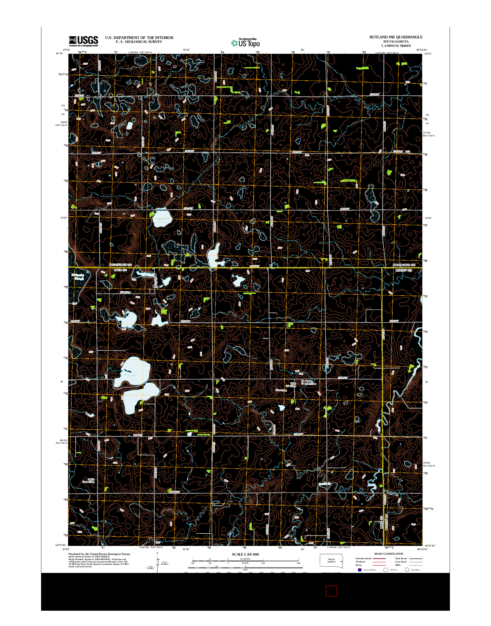 USGS US TOPO 7.5-MINUTE MAP FOR RUTLAND NW, SD 2012