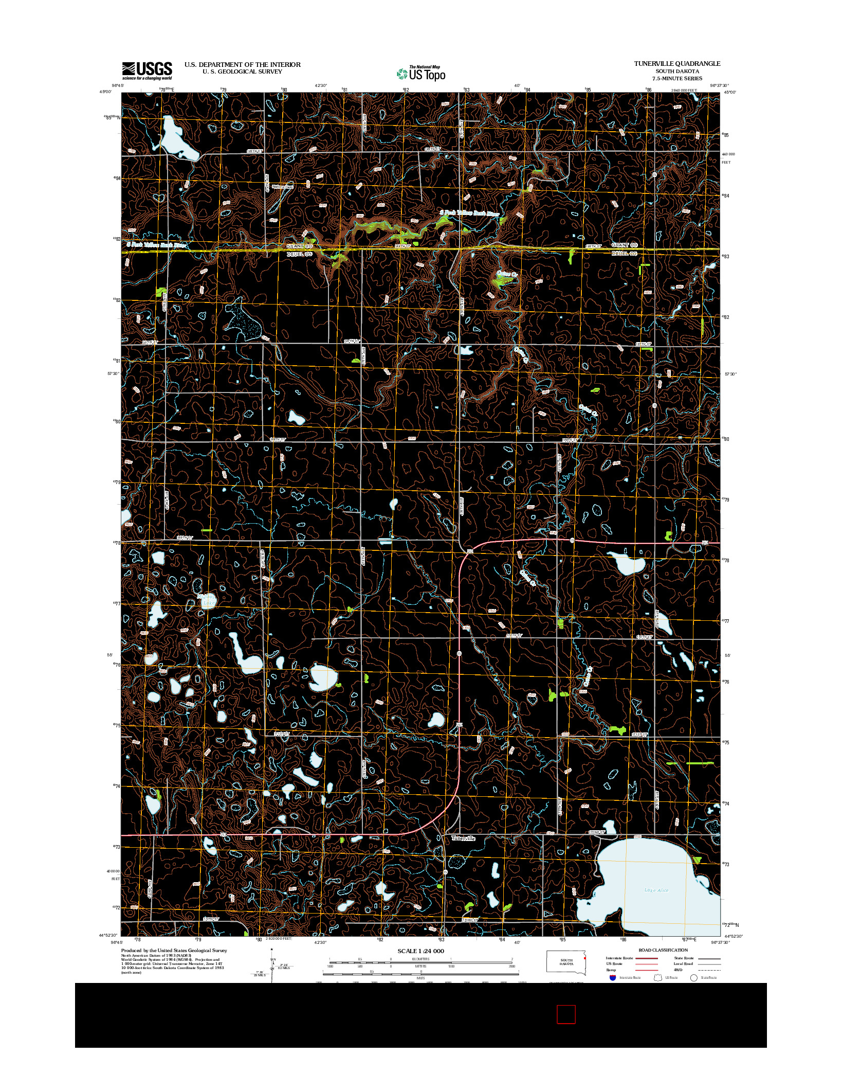 USGS US TOPO 7.5-MINUTE MAP FOR TUNERVILLE, SD 2012