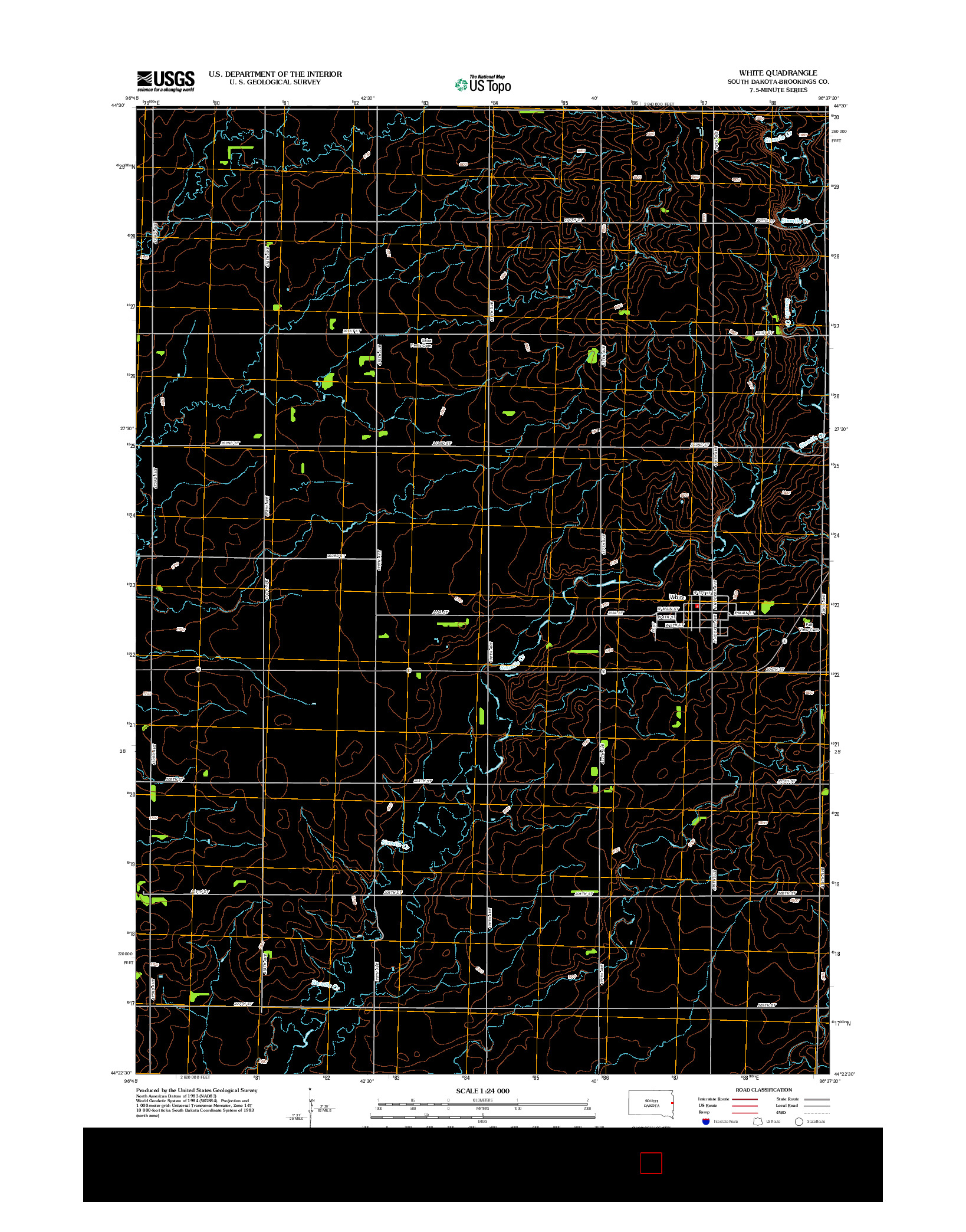 USGS US TOPO 7.5-MINUTE MAP FOR WHITE, SD 2012