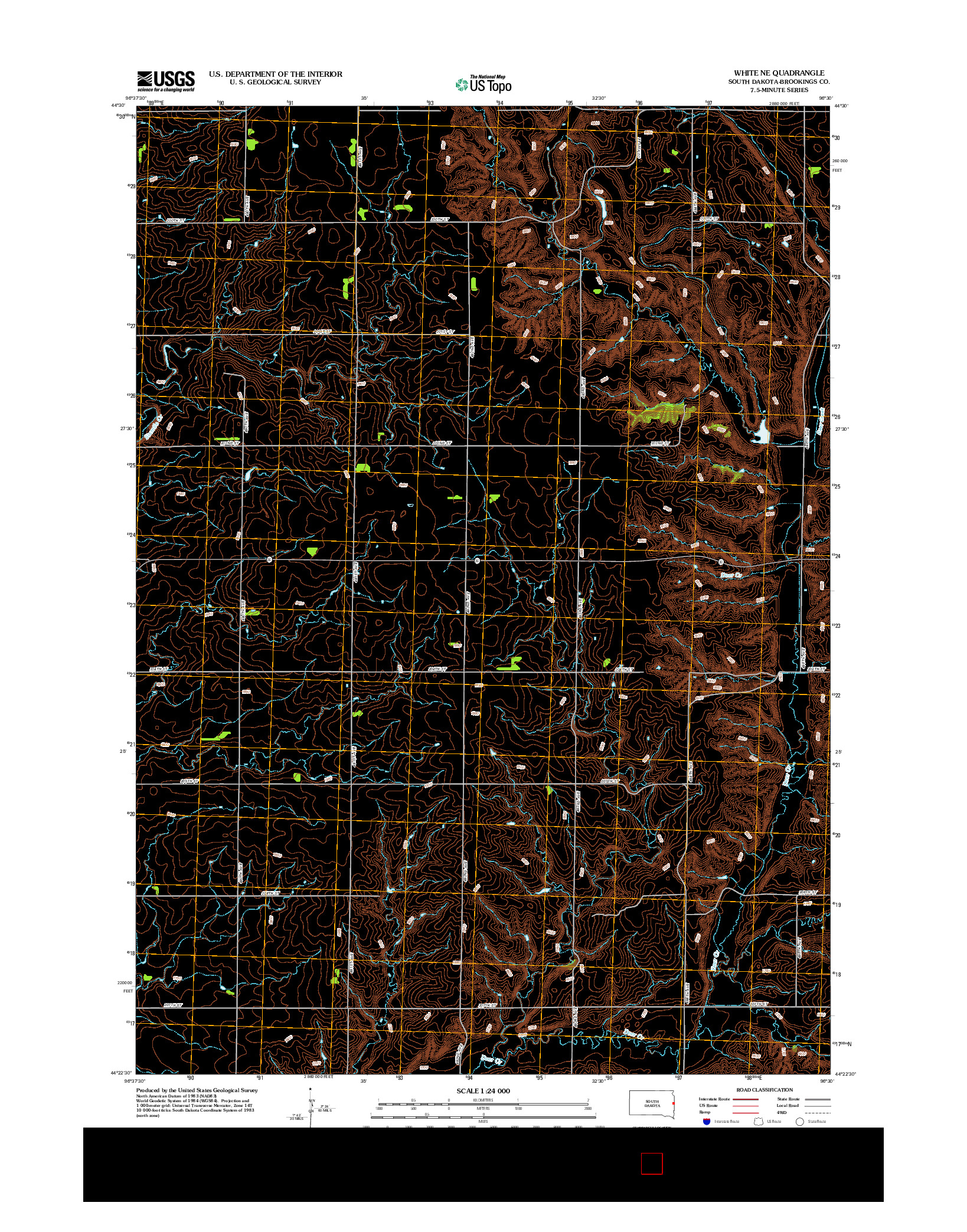 USGS US TOPO 7.5-MINUTE MAP FOR WHITE NE, SD 2012