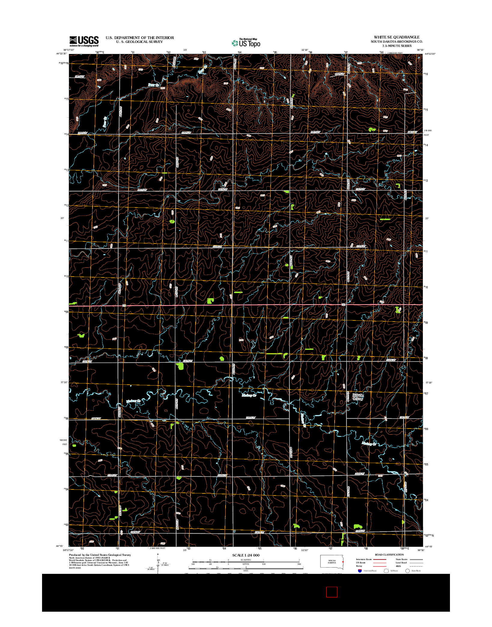 USGS US TOPO 7.5-MINUTE MAP FOR WHITE SE, SD 2012