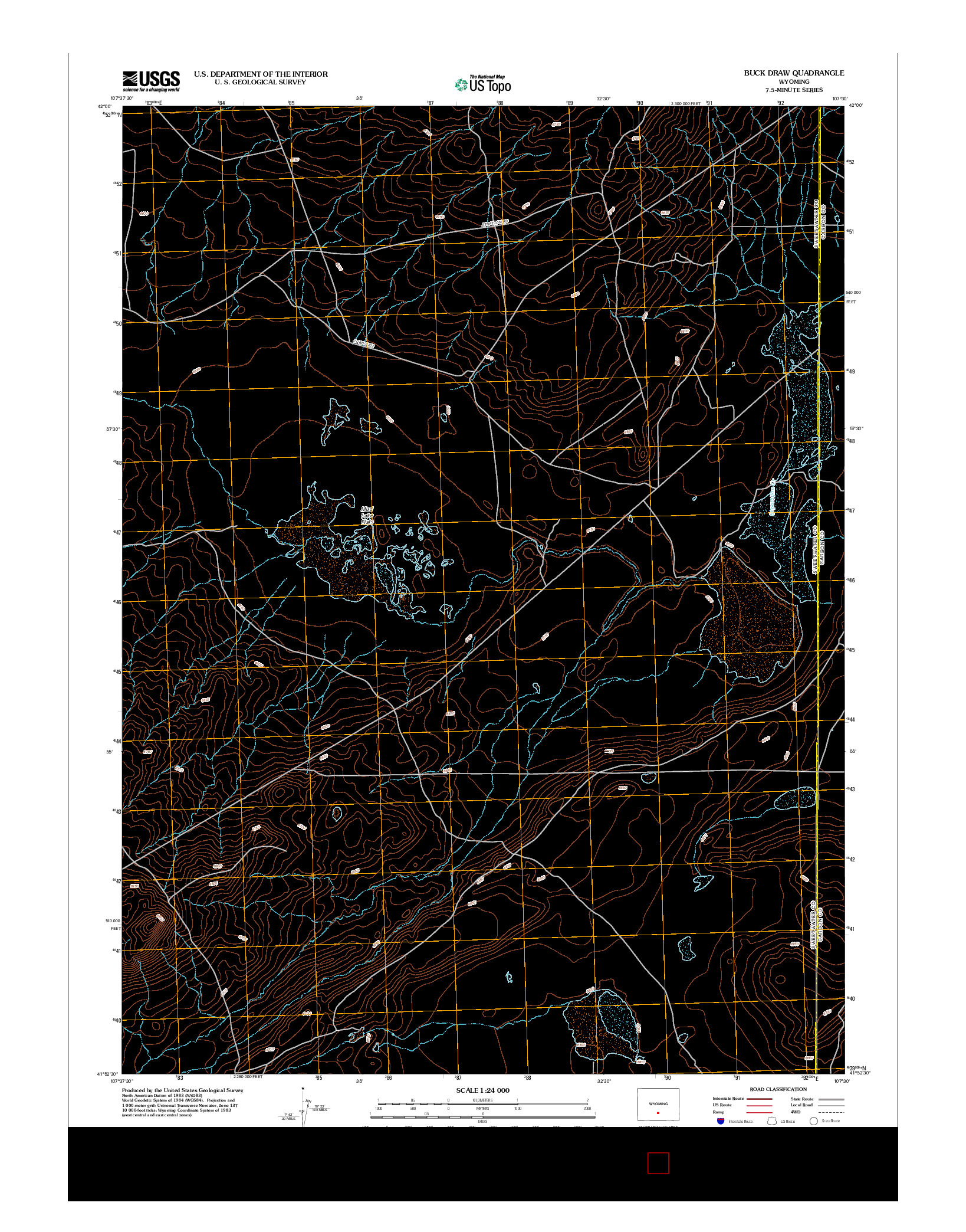 USGS US TOPO 7.5-MINUTE MAP FOR BUCK DRAW, WY 2012
