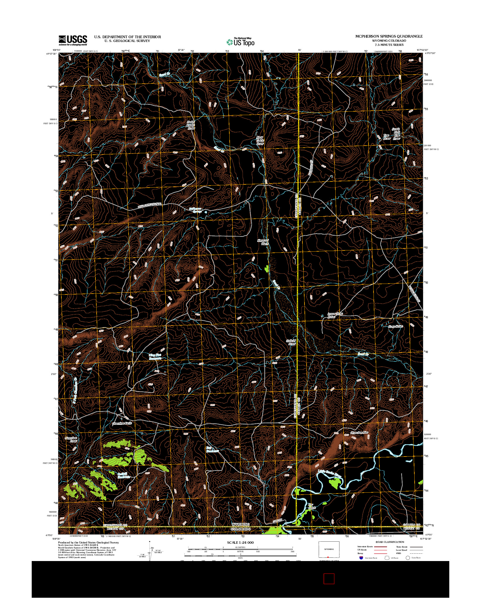 USGS US TOPO 7.5-MINUTE MAP FOR MCPHERSON SPRINGS, WY-CO 2012