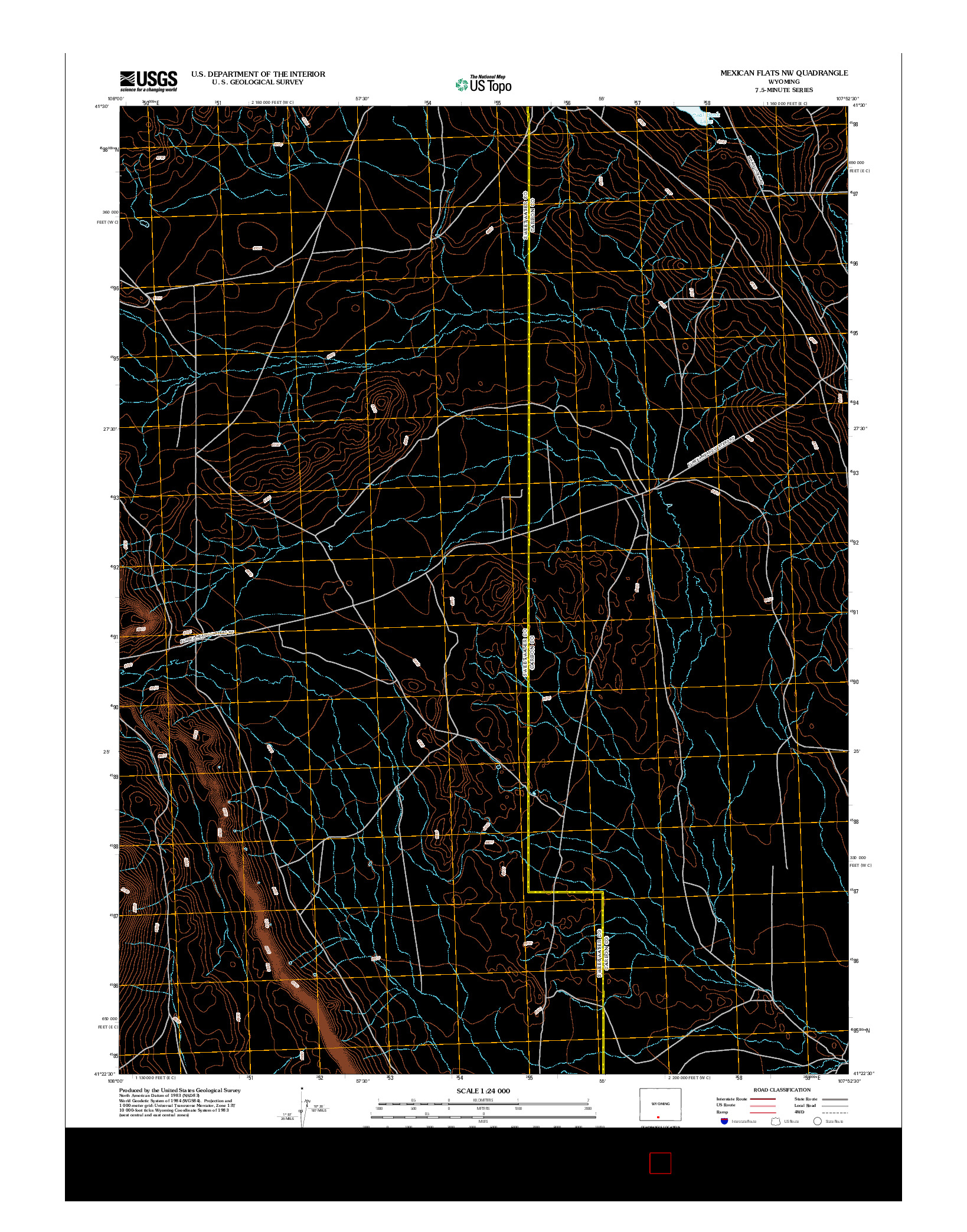 USGS US TOPO 7.5-MINUTE MAP FOR MEXICAN FLATS NW, WY 2012