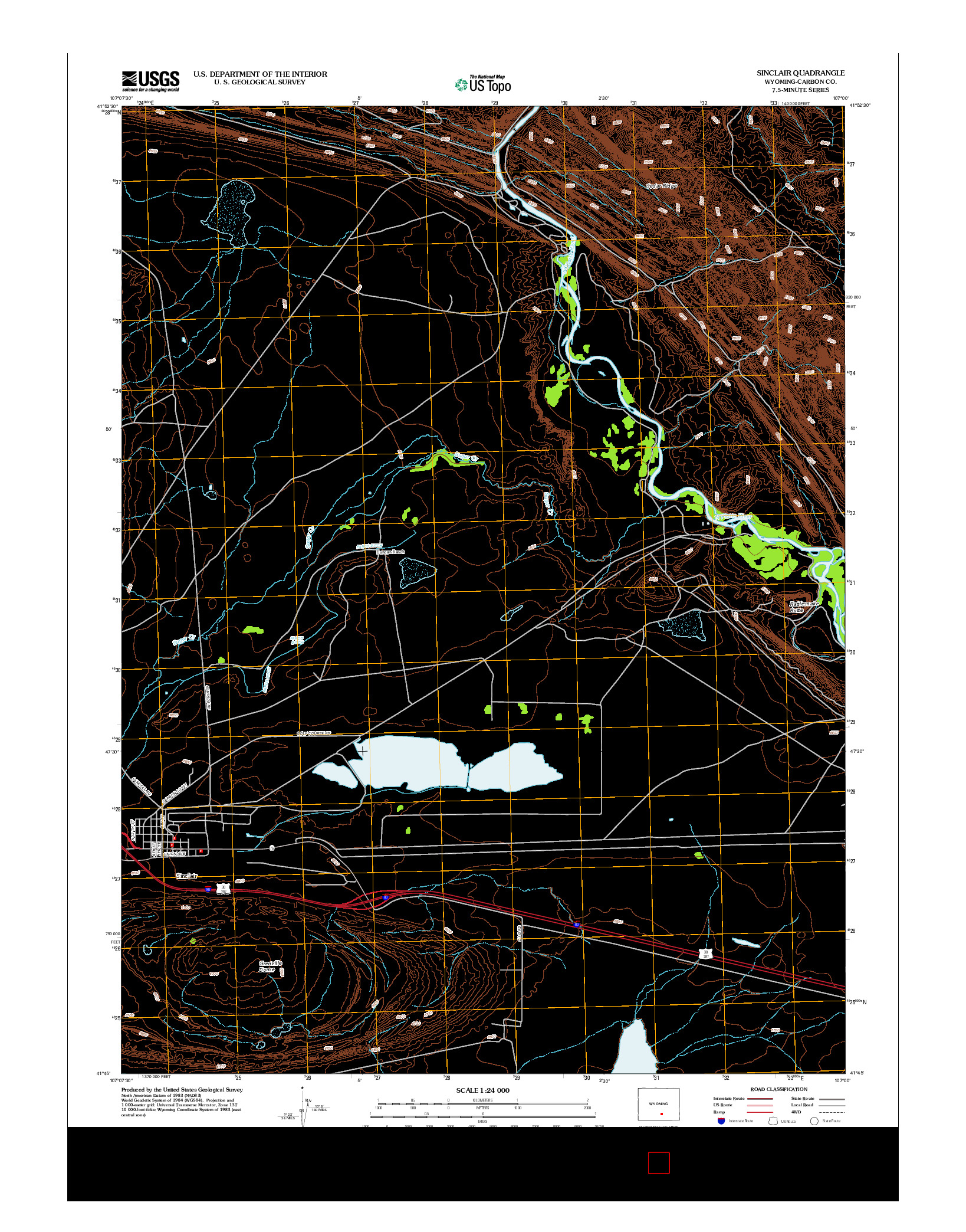 USGS US TOPO 7.5-MINUTE MAP FOR SINCLAIR, WY 2012