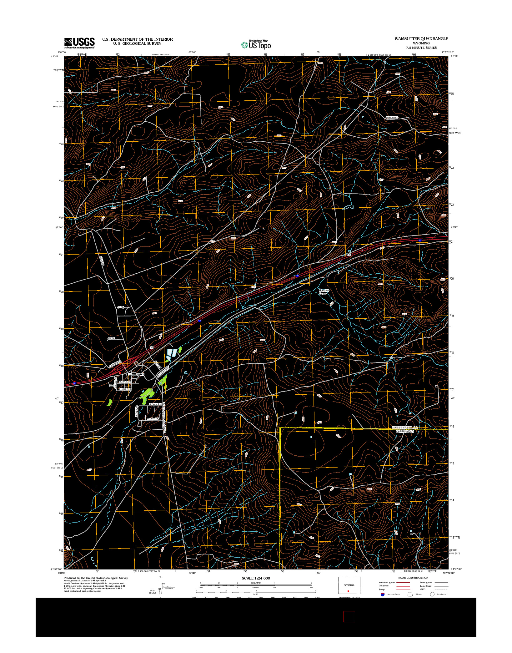 USGS US TOPO 7.5-MINUTE MAP FOR WAMSUTTER, WY 2012