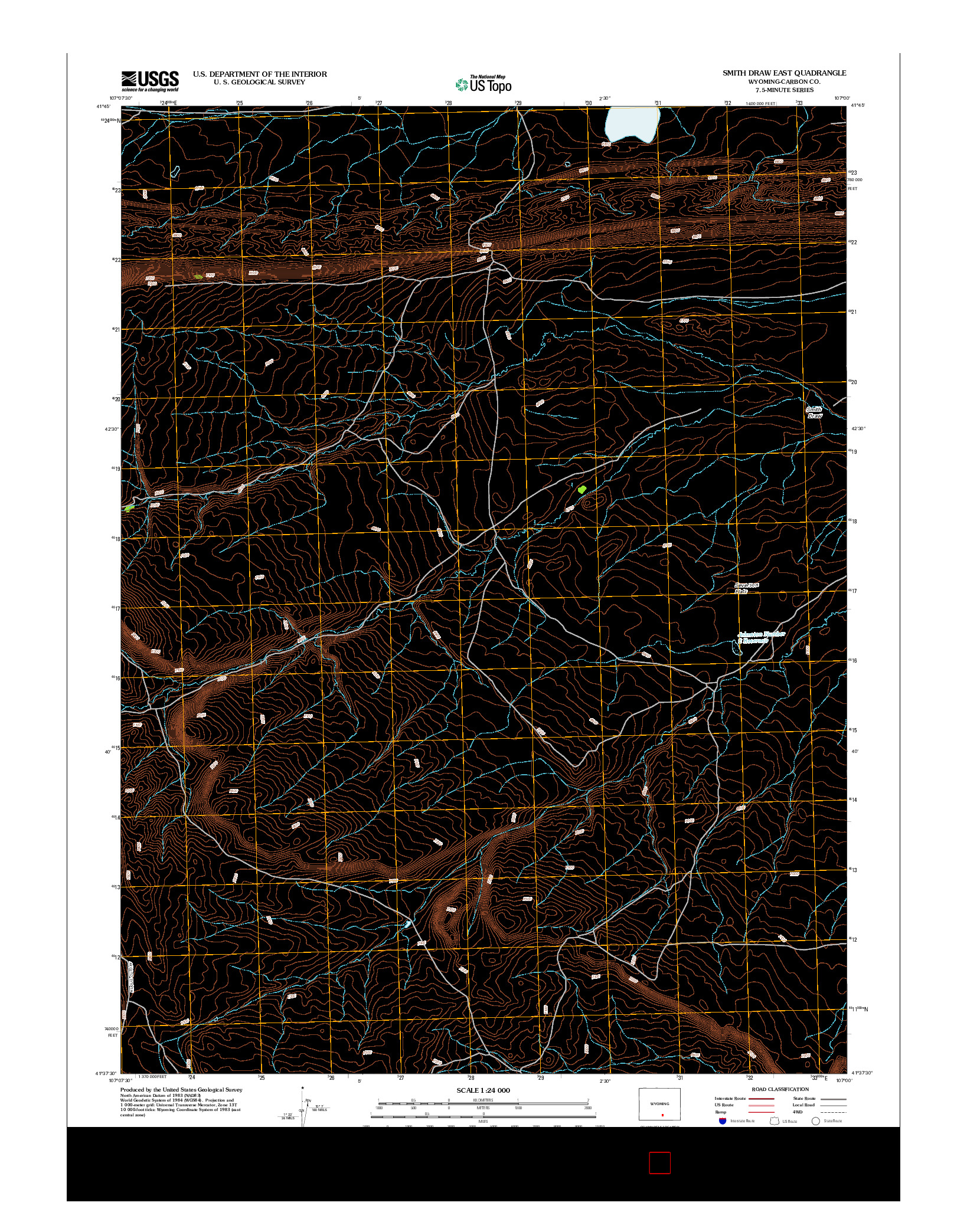 USGS US TOPO 7.5-MINUTE MAP FOR SMITH DRAW EAST, WY 2012