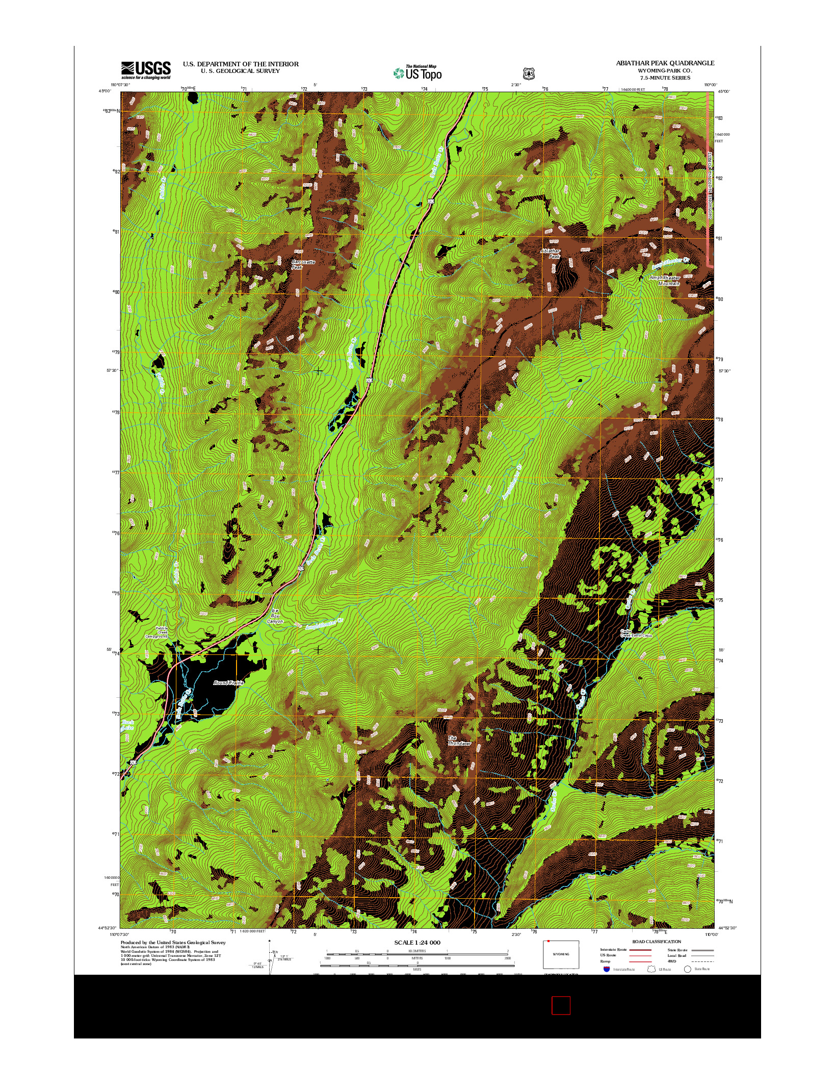 USGS US TOPO 7.5-MINUTE MAP FOR ABIATHAR PEAK, WY 2012