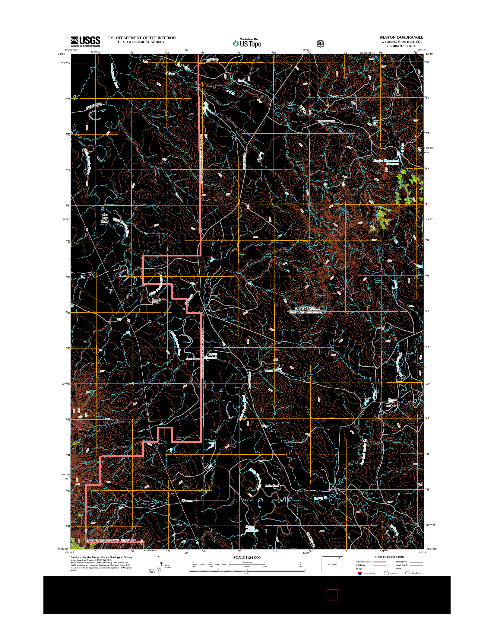 USGS US TOPO 7.5-MINUTE MAP FOR WESTON, WY 2012