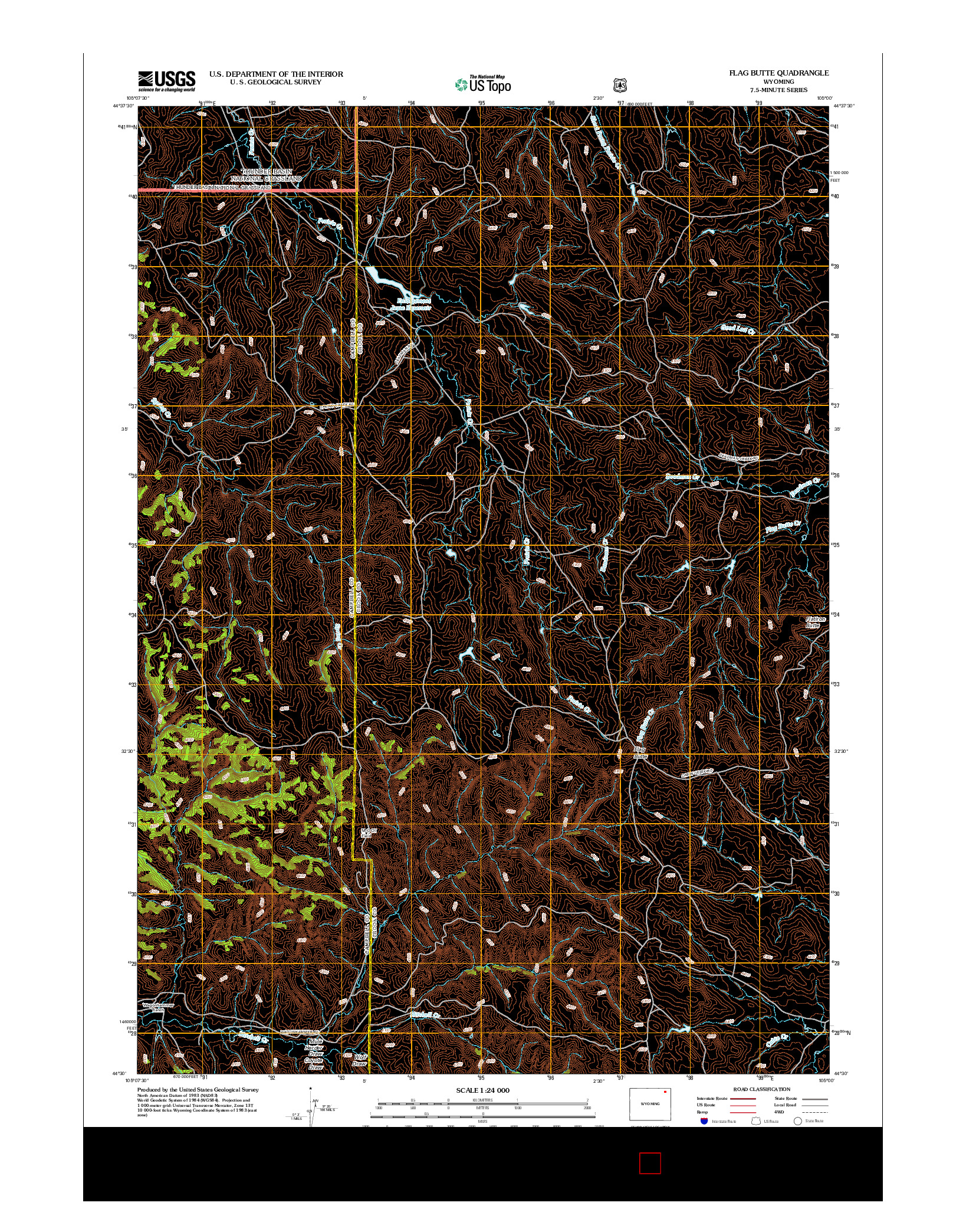 USGS US TOPO 7.5-MINUTE MAP FOR FLAG BUTTE, WY 2012