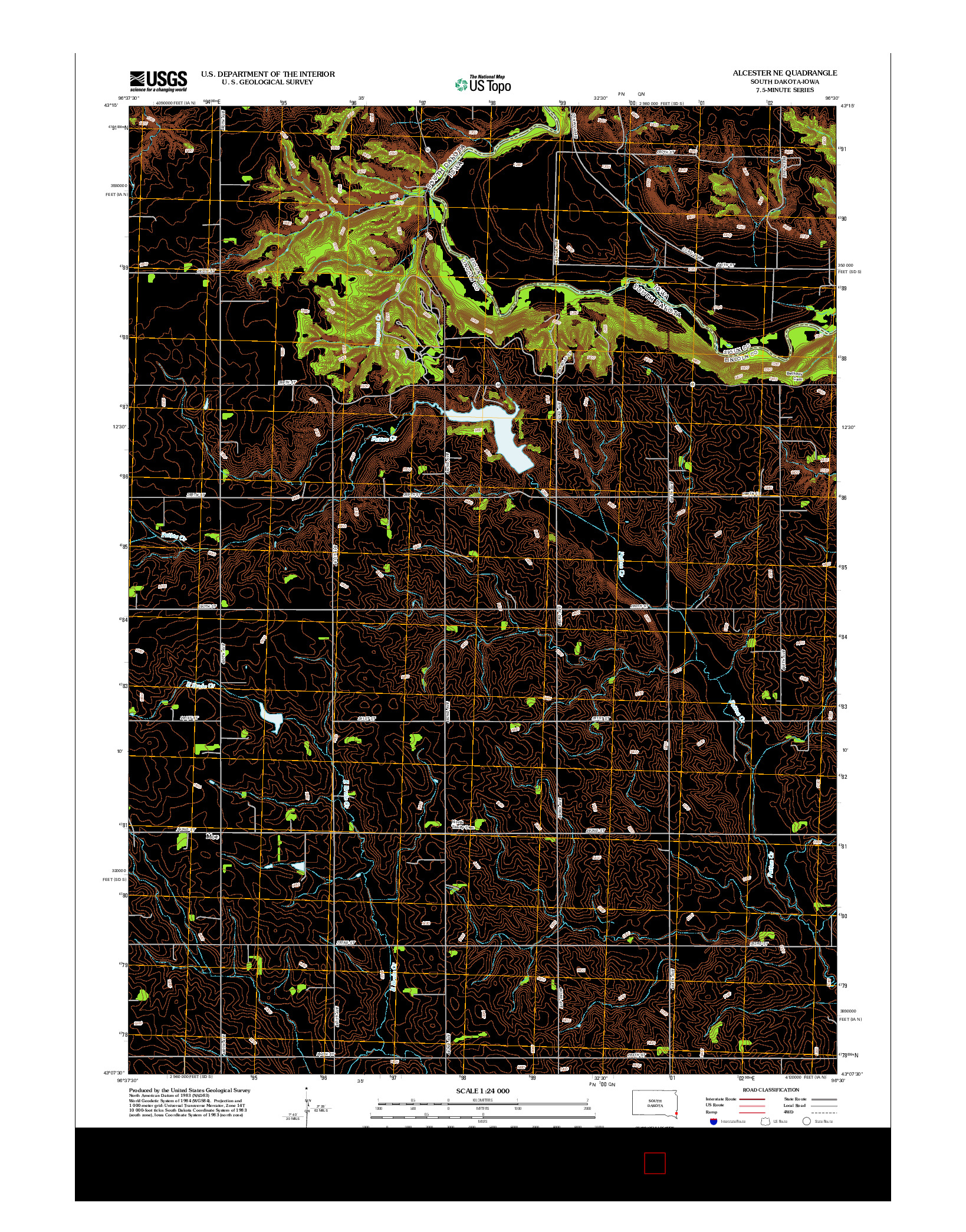 USGS US TOPO 7.5-MINUTE MAP FOR ALCESTER NE, SD-IA 2012