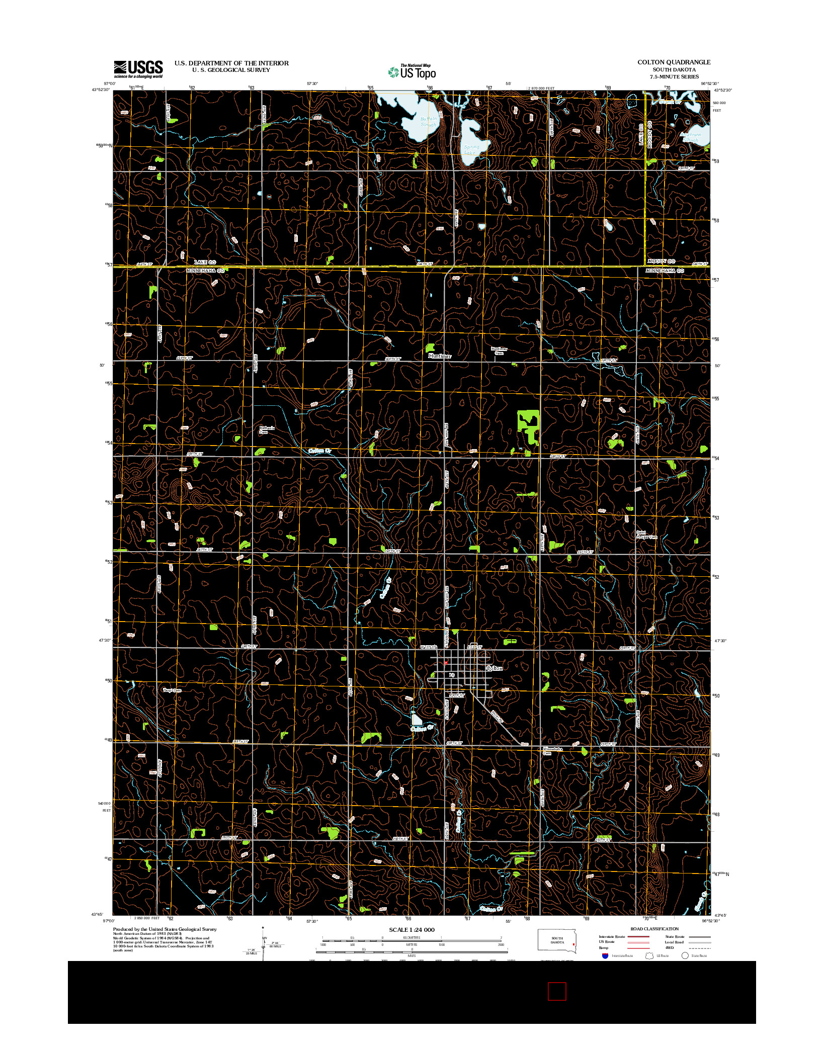 USGS US TOPO 7.5-MINUTE MAP FOR COLTON, SD 2012