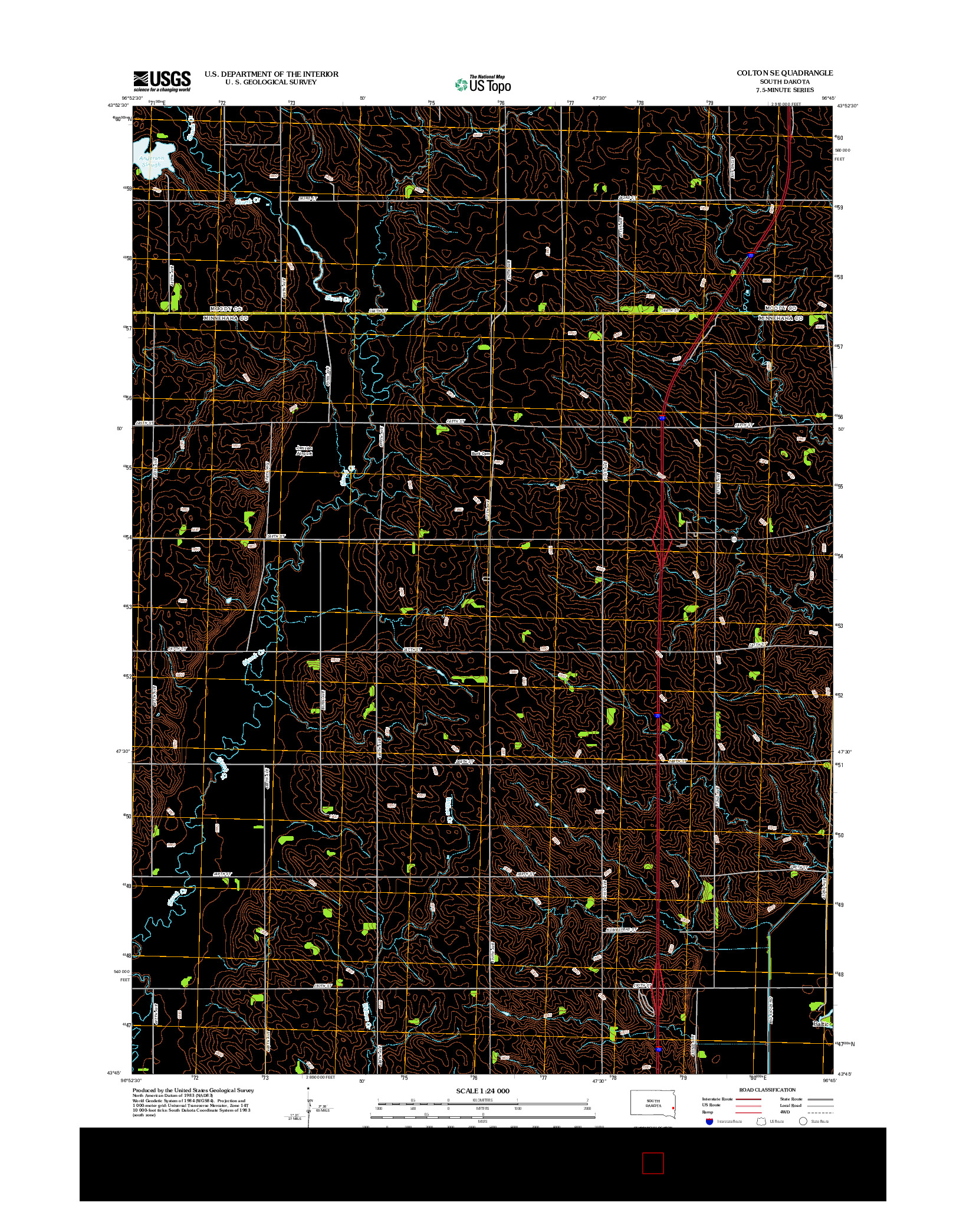 USGS US TOPO 7.5-MINUTE MAP FOR COLTON SE, SD 2012