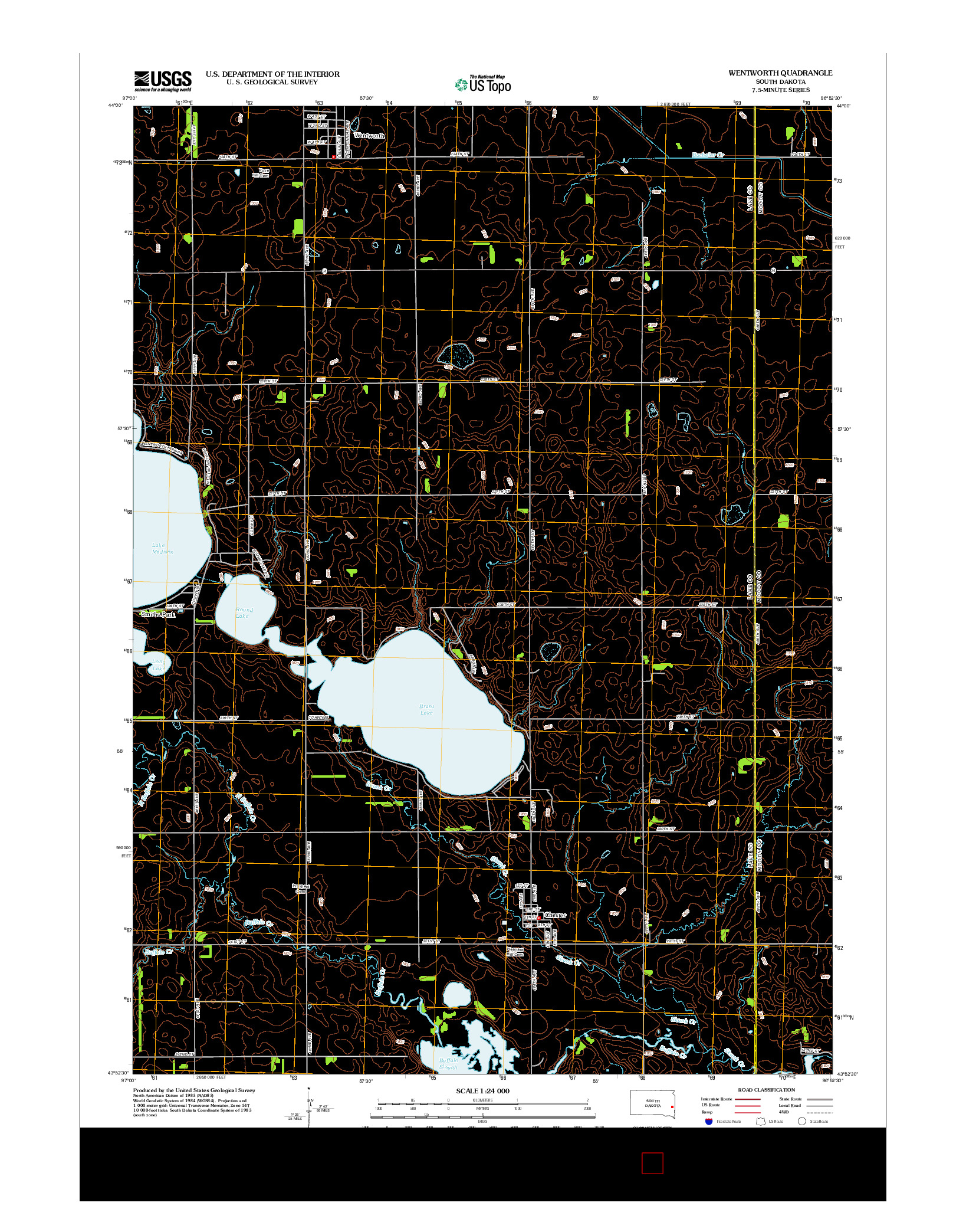 USGS US TOPO 7.5-MINUTE MAP FOR WENTWORTH, SD 2012
