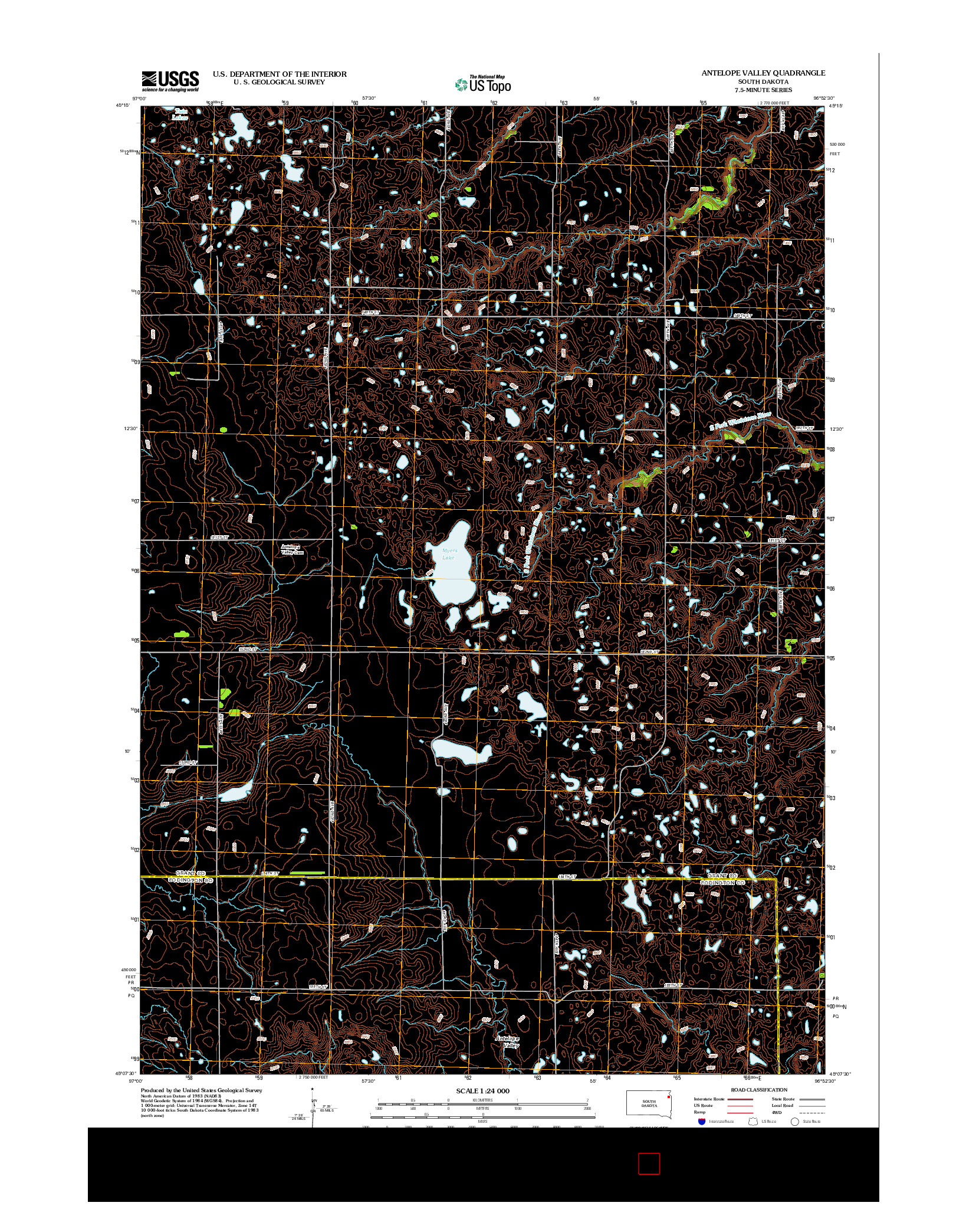 USGS US TOPO 7.5-MINUTE MAP FOR ANTELOPE VALLEY, SD 2012