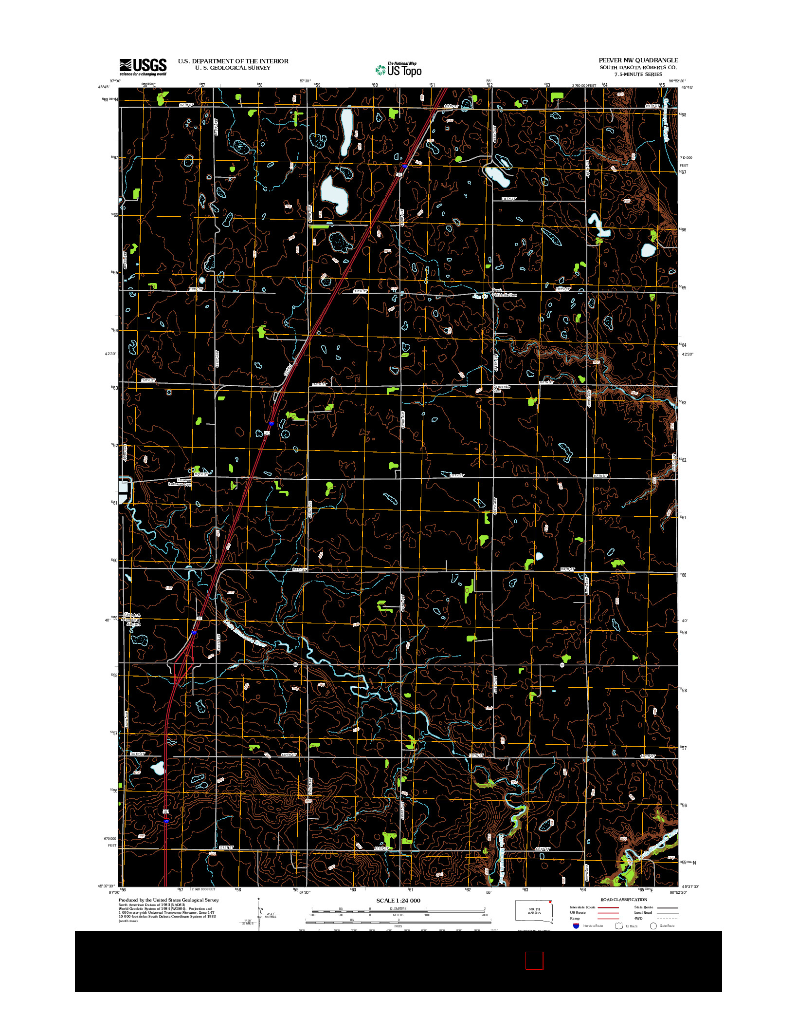 USGS US TOPO 7.5-MINUTE MAP FOR PEEVER NW, SD 2012