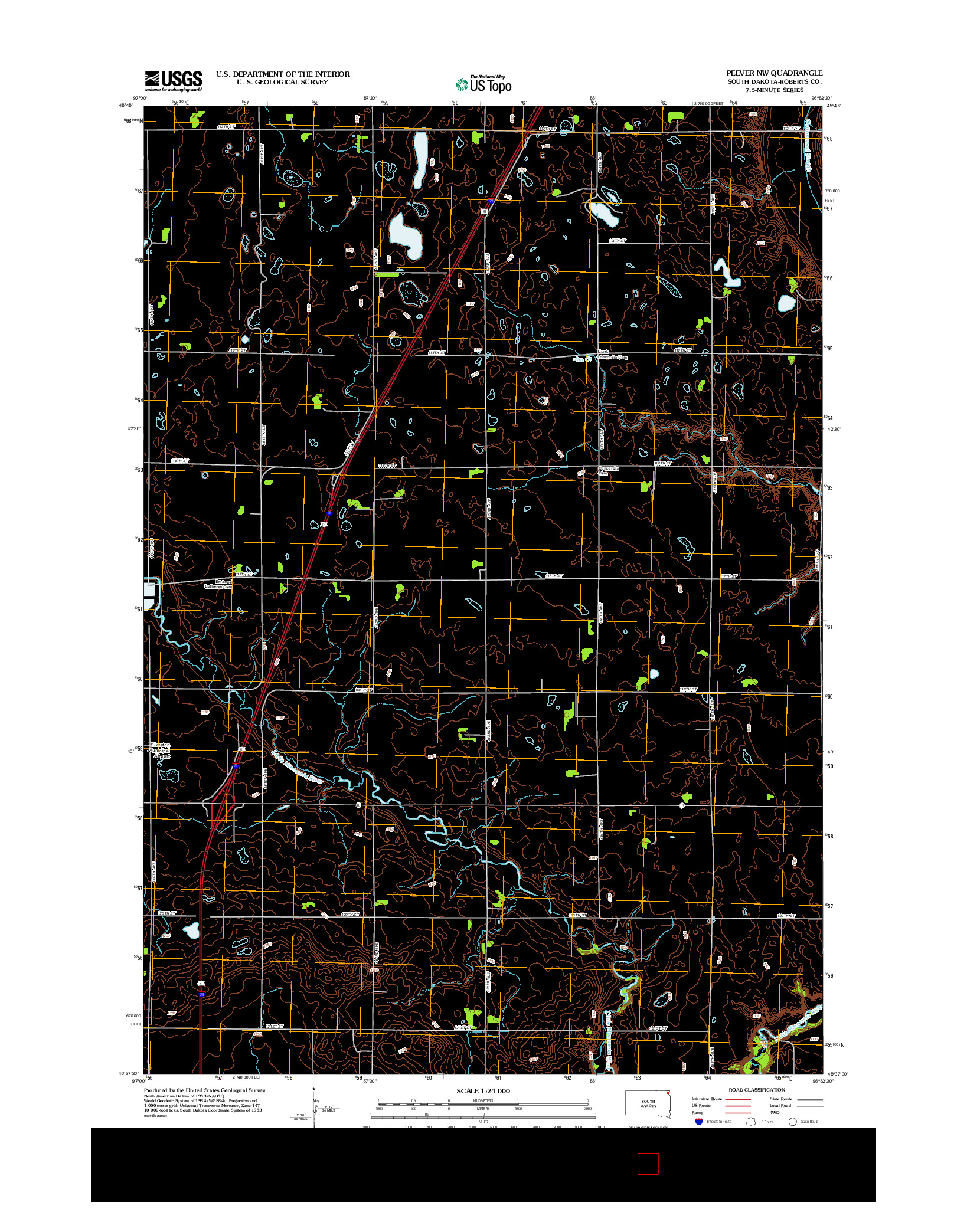 USGS US TOPO 7.5-MINUTE MAP FOR PEEVER NW, SD 2012