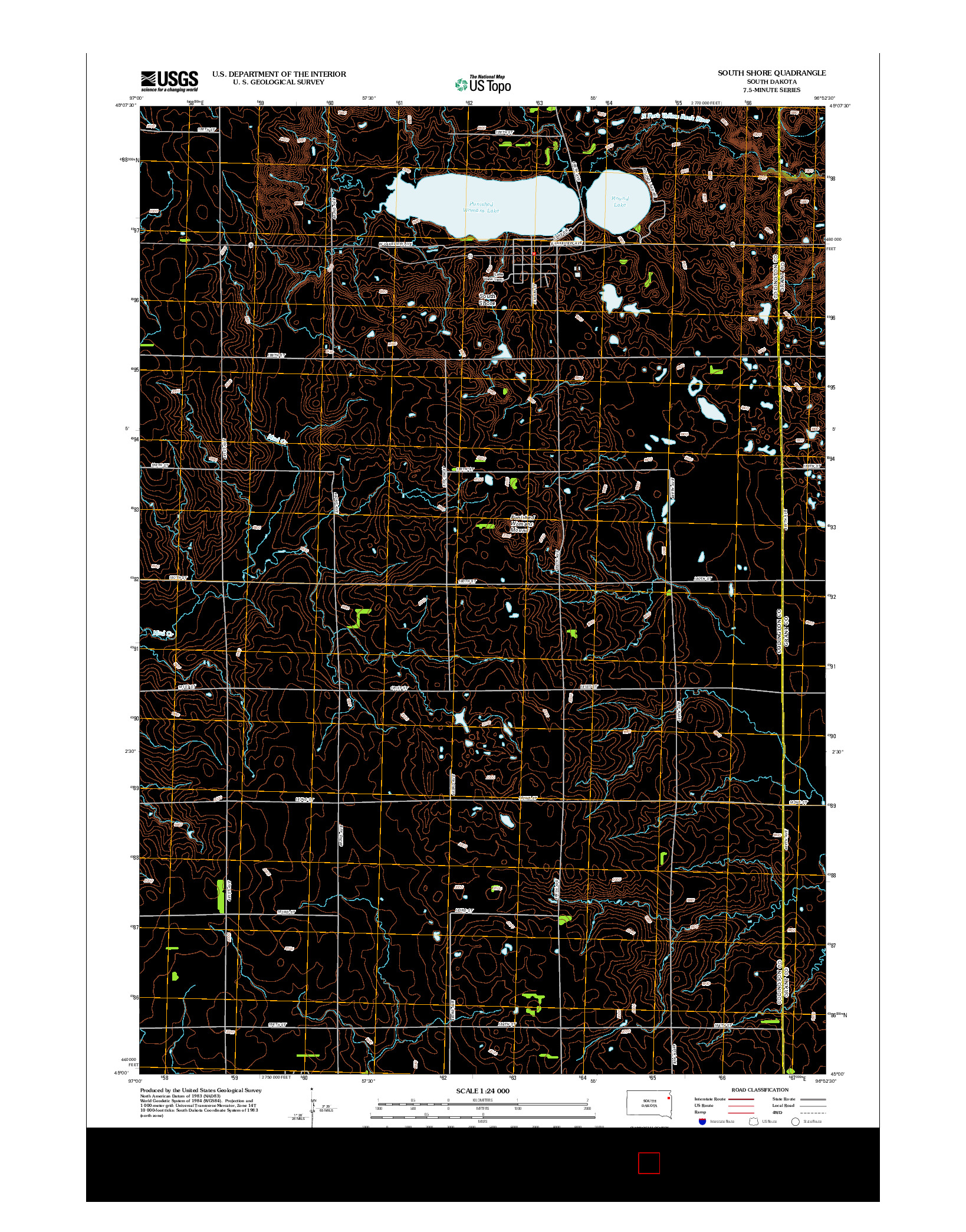 USGS US TOPO 7.5-MINUTE MAP FOR SOUTH SHORE, SD 2012