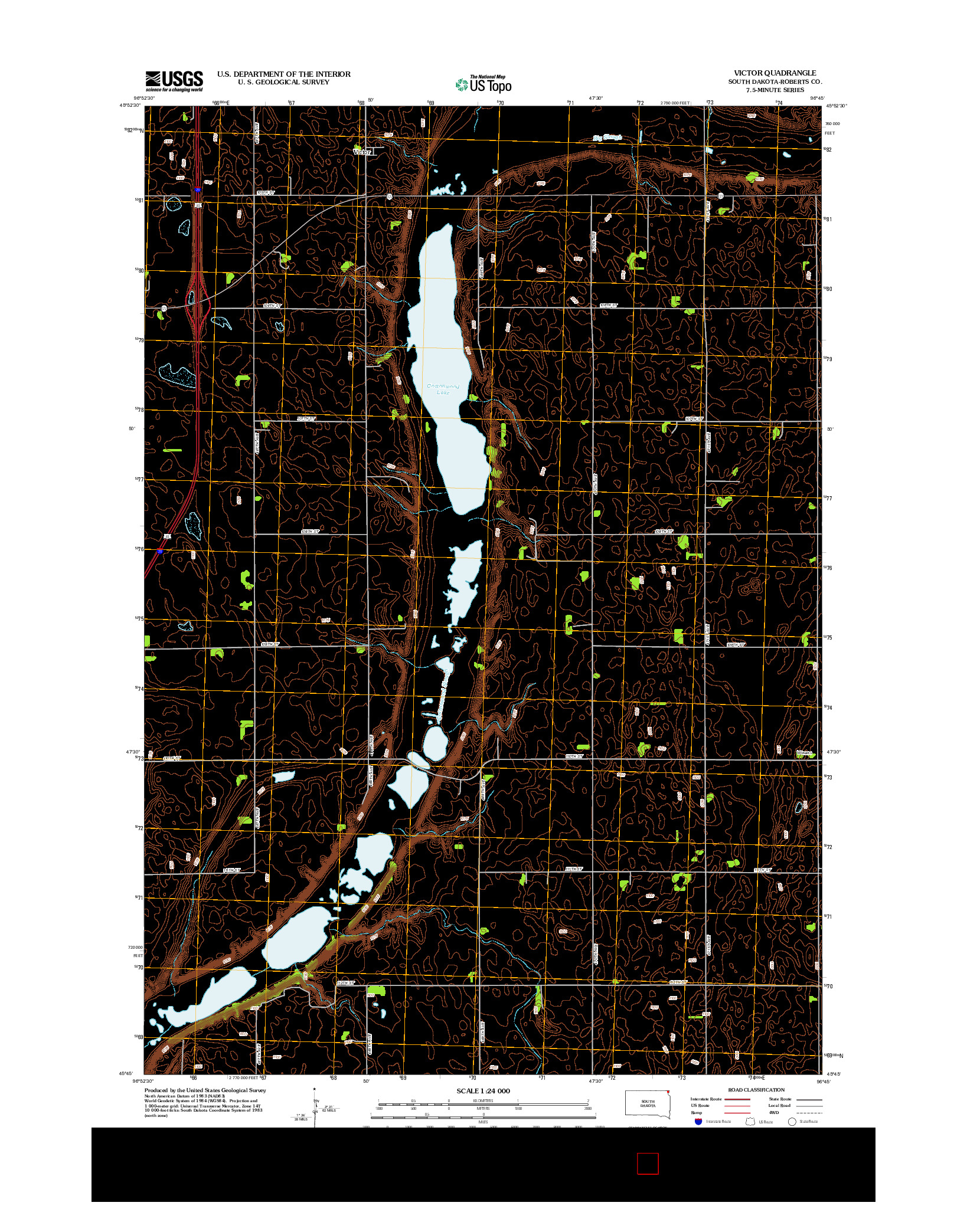 USGS US TOPO 7.5-MINUTE MAP FOR VICTOR, SD 2012