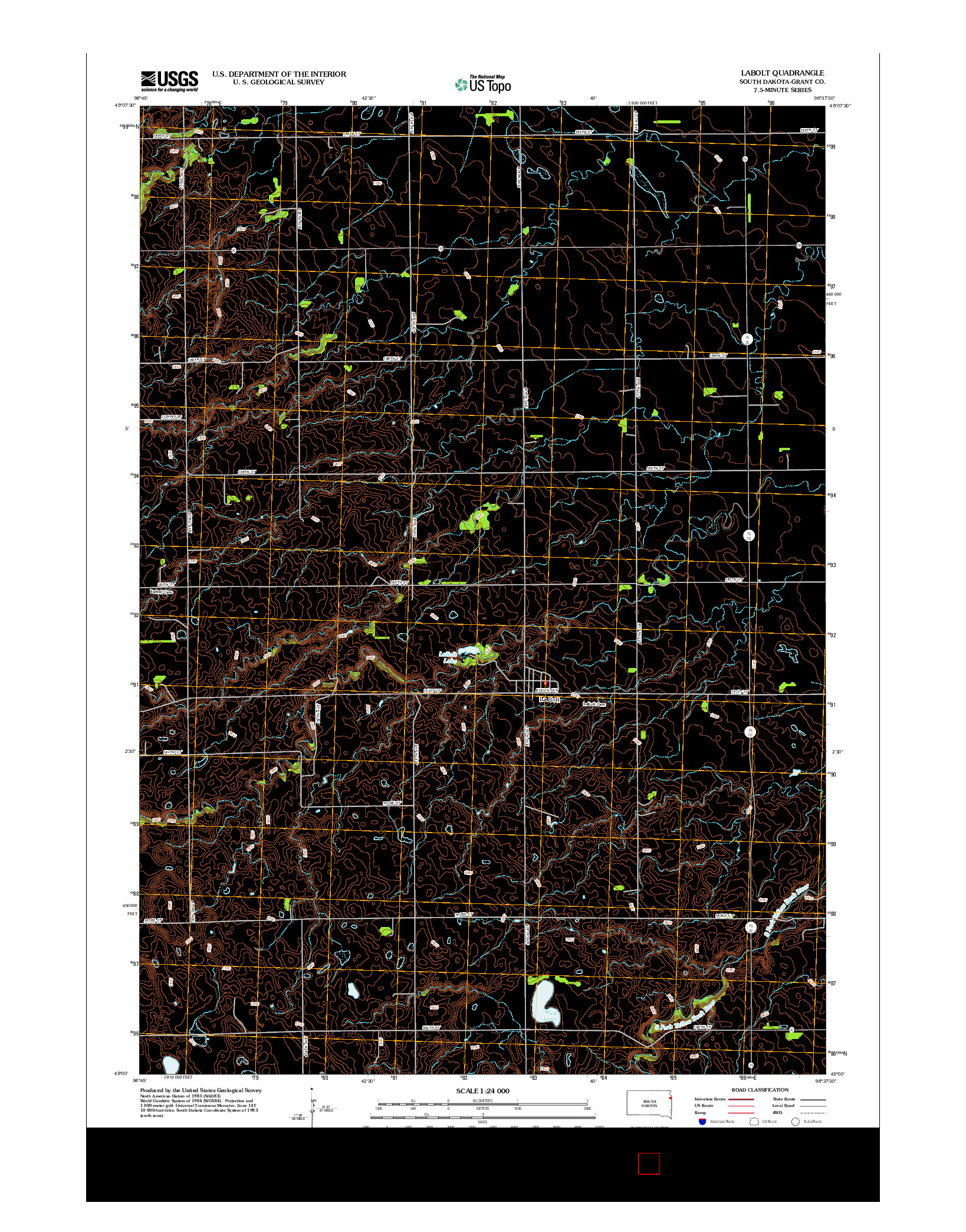 USGS US TOPO 7.5-MINUTE MAP FOR LABOLT, SD 2012