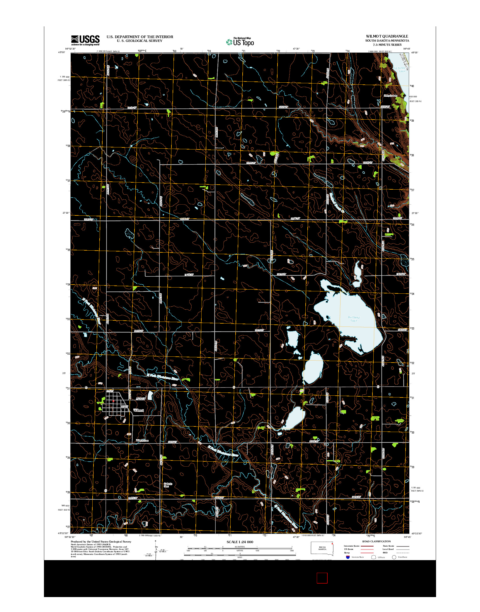 USGS US TOPO 7.5-MINUTE MAP FOR WILMOT, SD-MN 2012