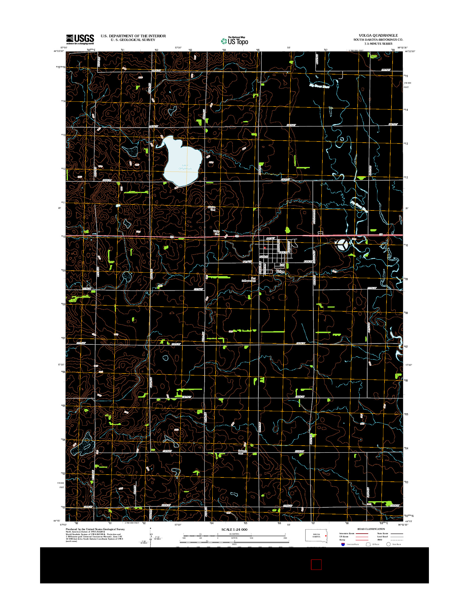USGS US TOPO 7.5-MINUTE MAP FOR VOLGA, SD 2012