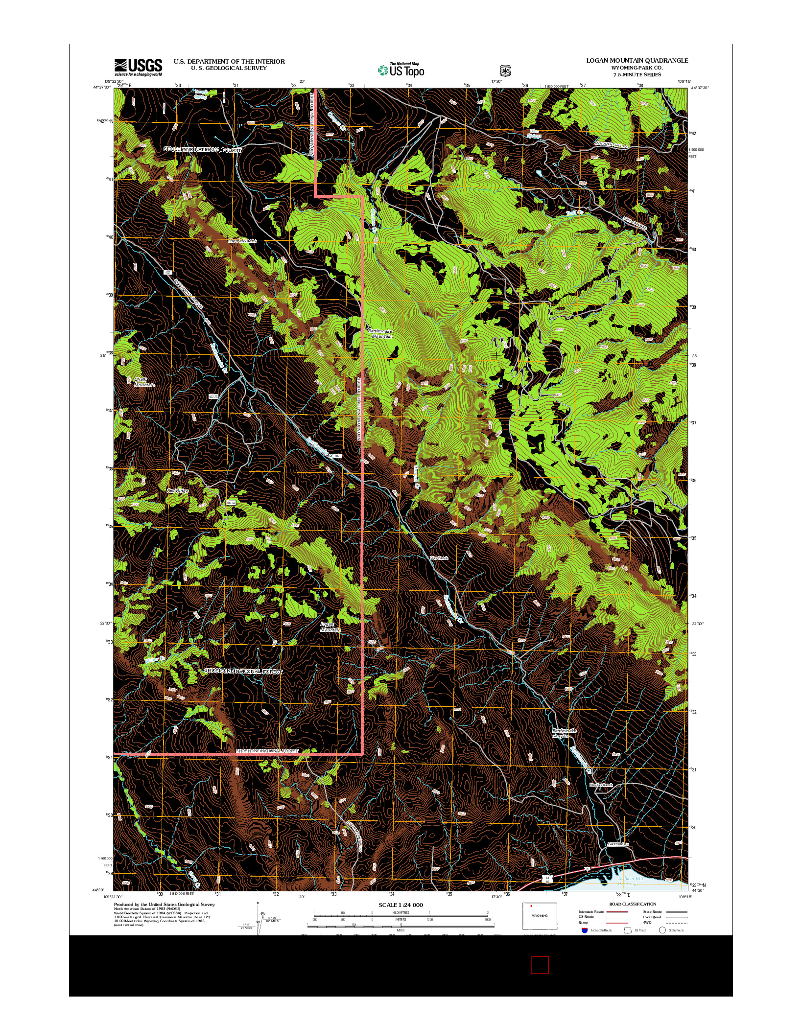 USGS US TOPO 7.5-MINUTE MAP FOR LOGAN MOUNTAIN, WY 2012