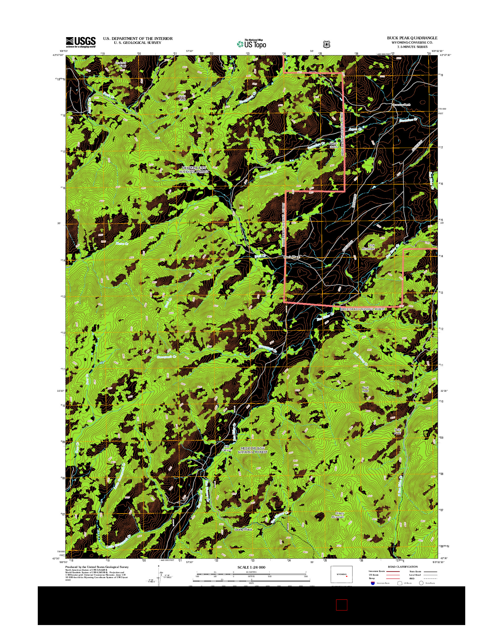 USGS US TOPO 7.5-MINUTE MAP FOR BUCK PEAK, WY 2012