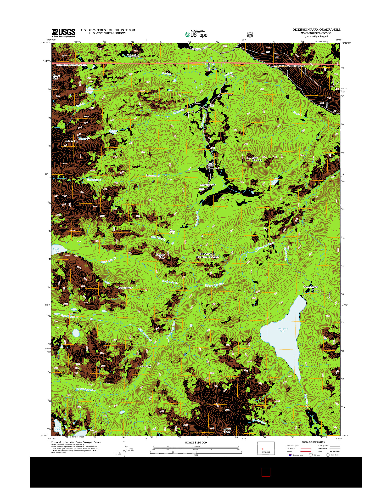 USGS US TOPO 7.5-MINUTE MAP FOR DICKINSON PARK, WY 2012