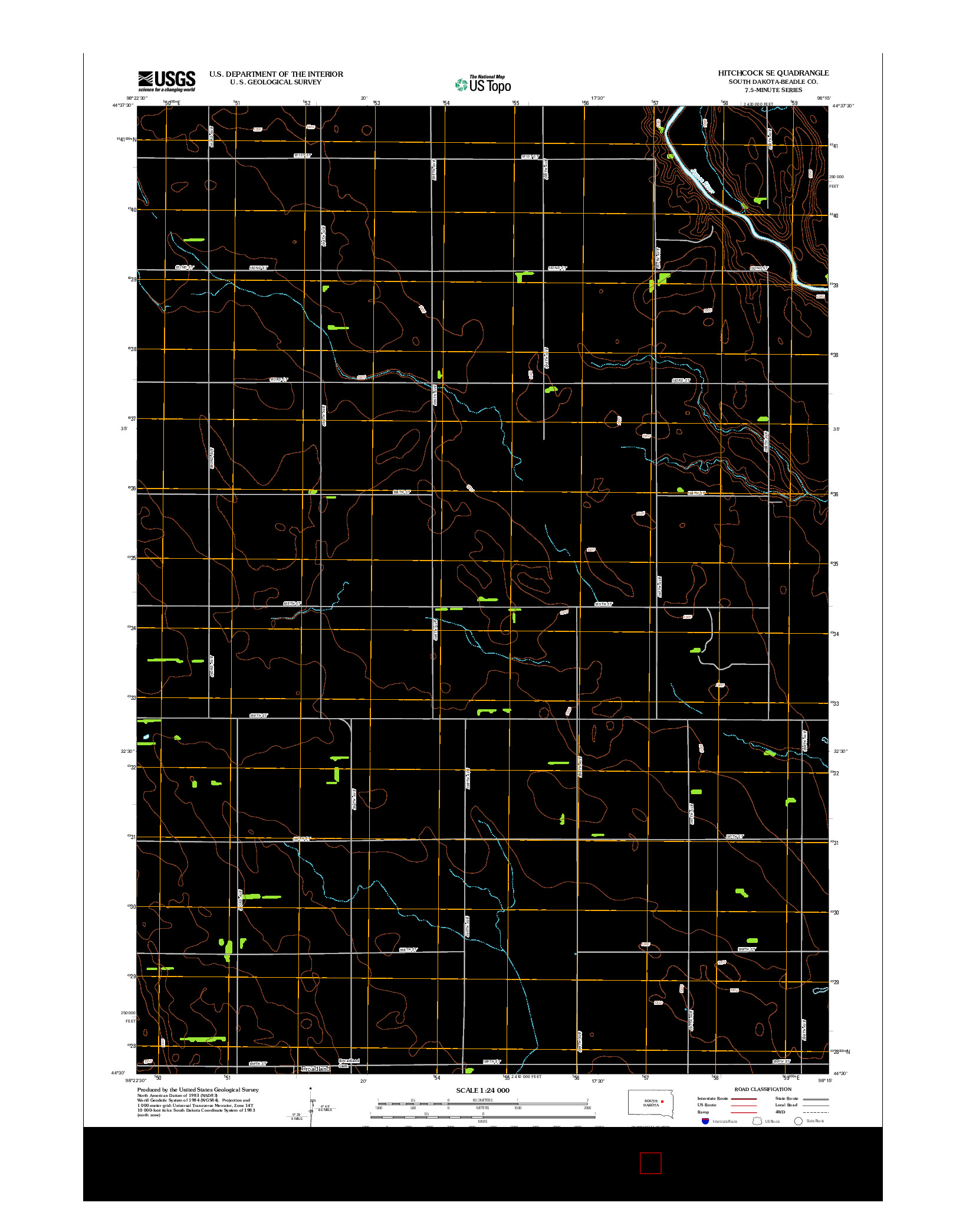 USGS US TOPO 7.5-MINUTE MAP FOR HITCHCOCK SE, SD 2012