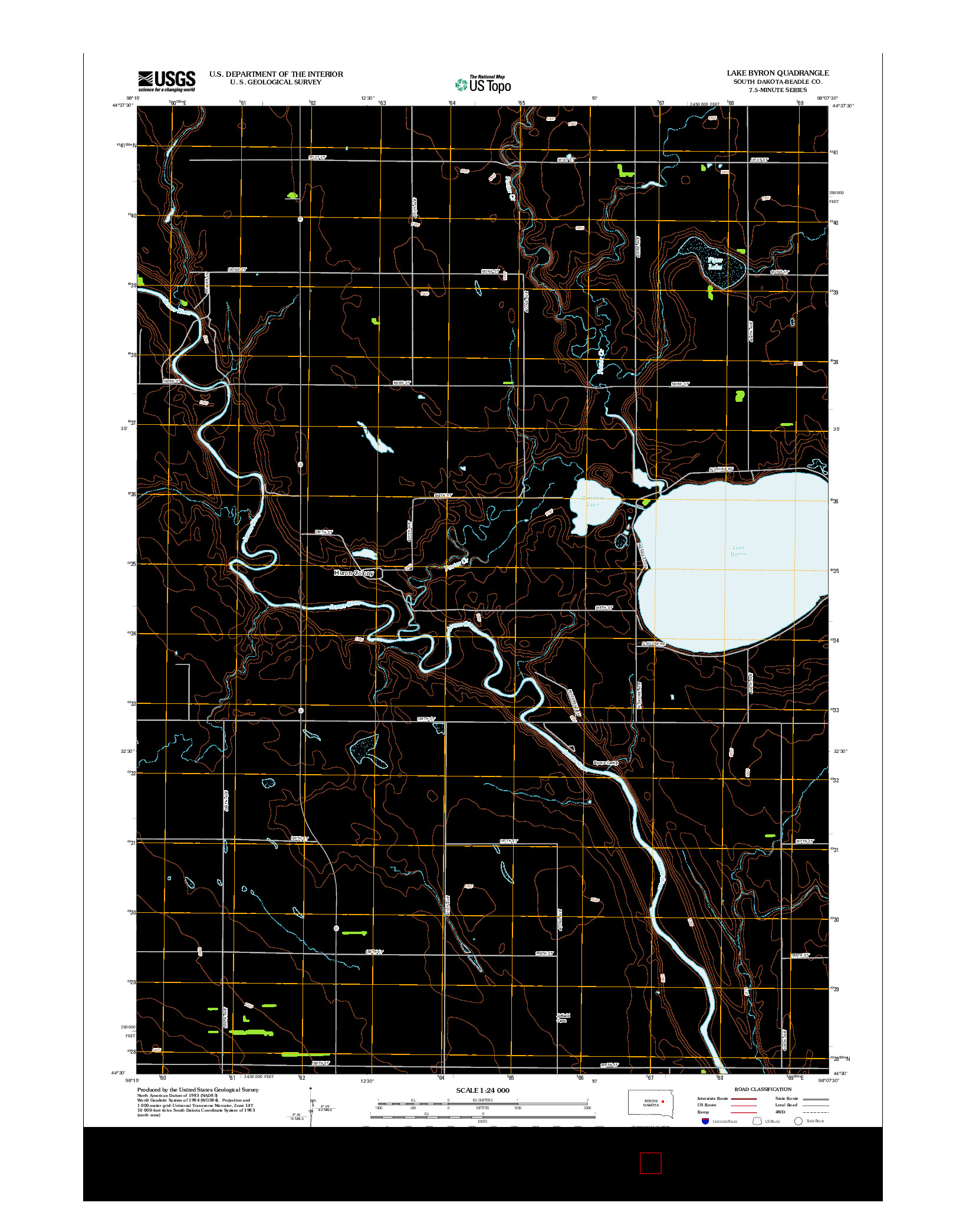 USGS US TOPO 7.5-MINUTE MAP FOR LAKE BYRON, SD 2012