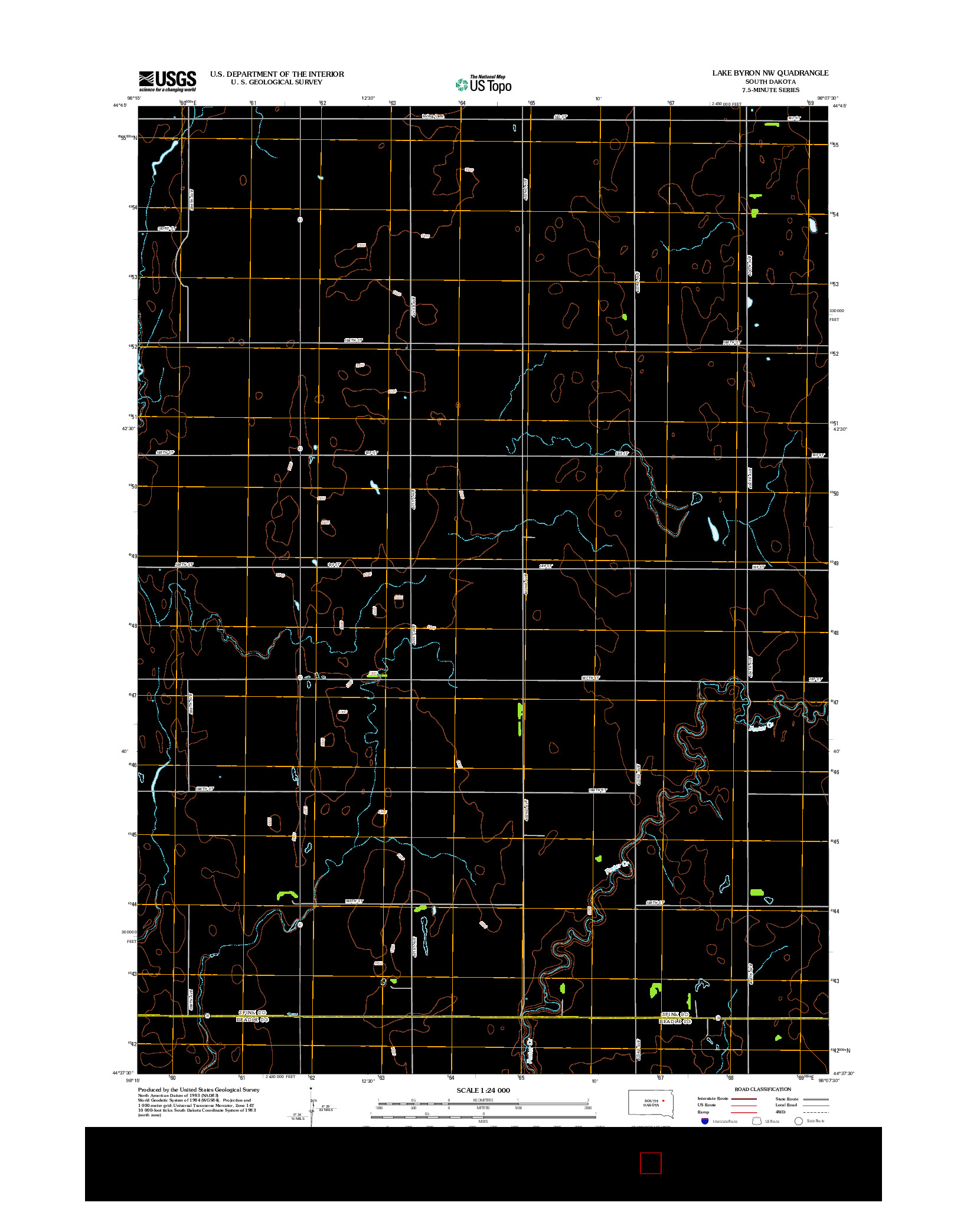 USGS US TOPO 7.5-MINUTE MAP FOR LAKE BYRON NW, SD 2012