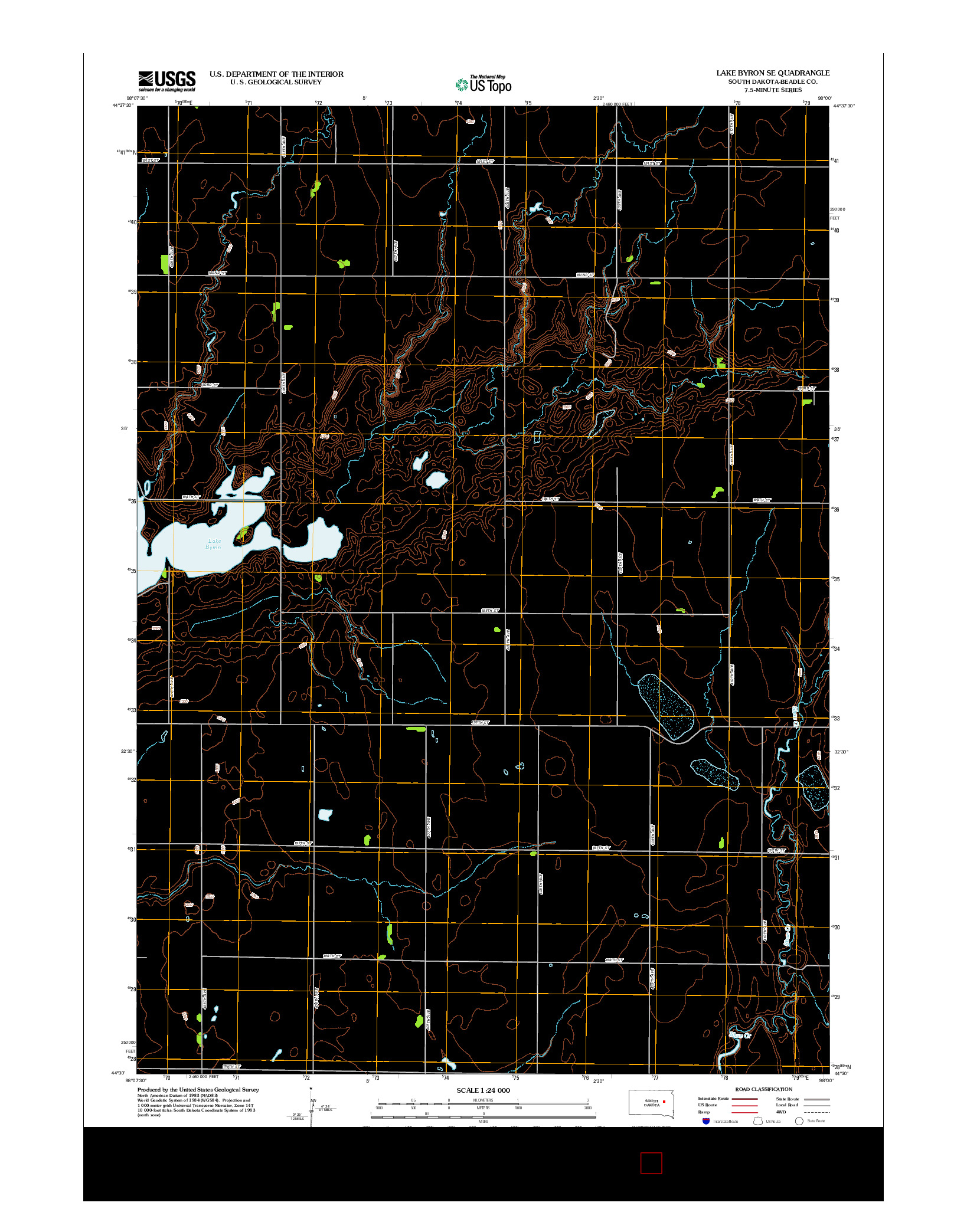USGS US TOPO 7.5-MINUTE MAP FOR LAKE BYRON SE, SD 2012
