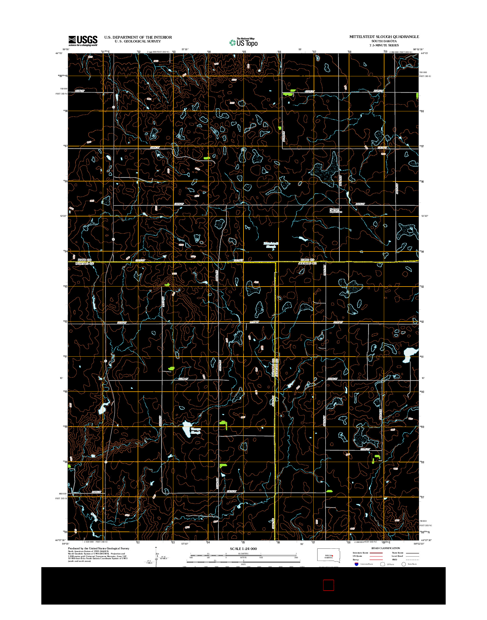 USGS US TOPO 7.5-MINUTE MAP FOR MITTELSTEDT SLOUGH, SD 2012