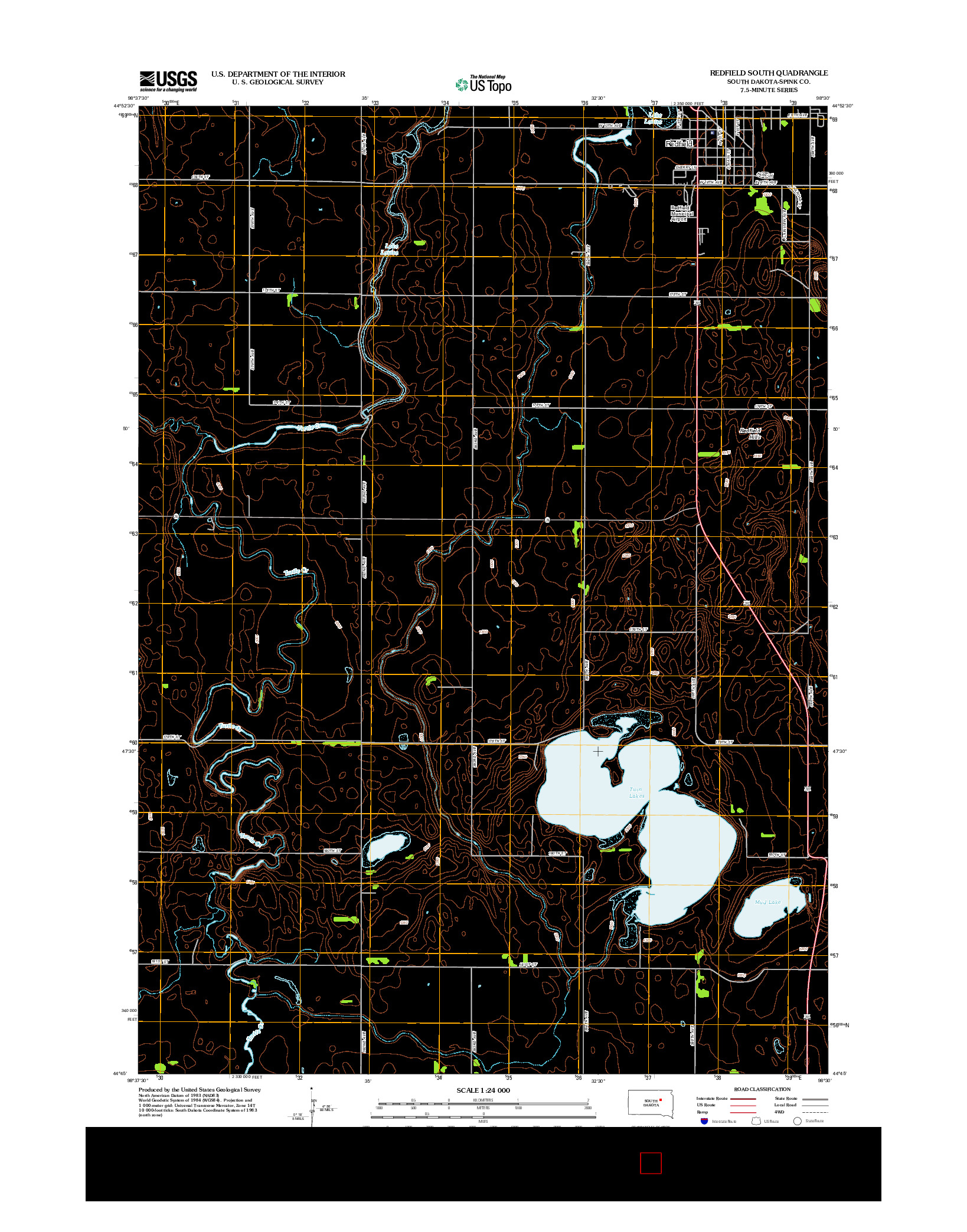 USGS US TOPO 7.5-MINUTE MAP FOR REDFIELD SOUTH, SD 2012