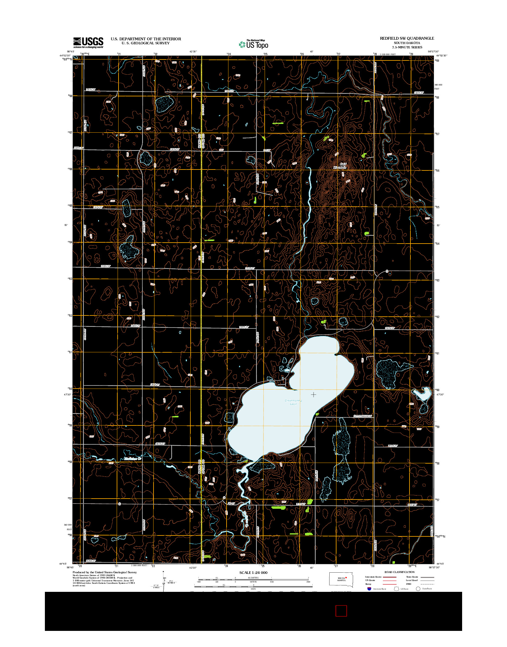 USGS US TOPO 7.5-MINUTE MAP FOR REDFIELD SW, SD 2012