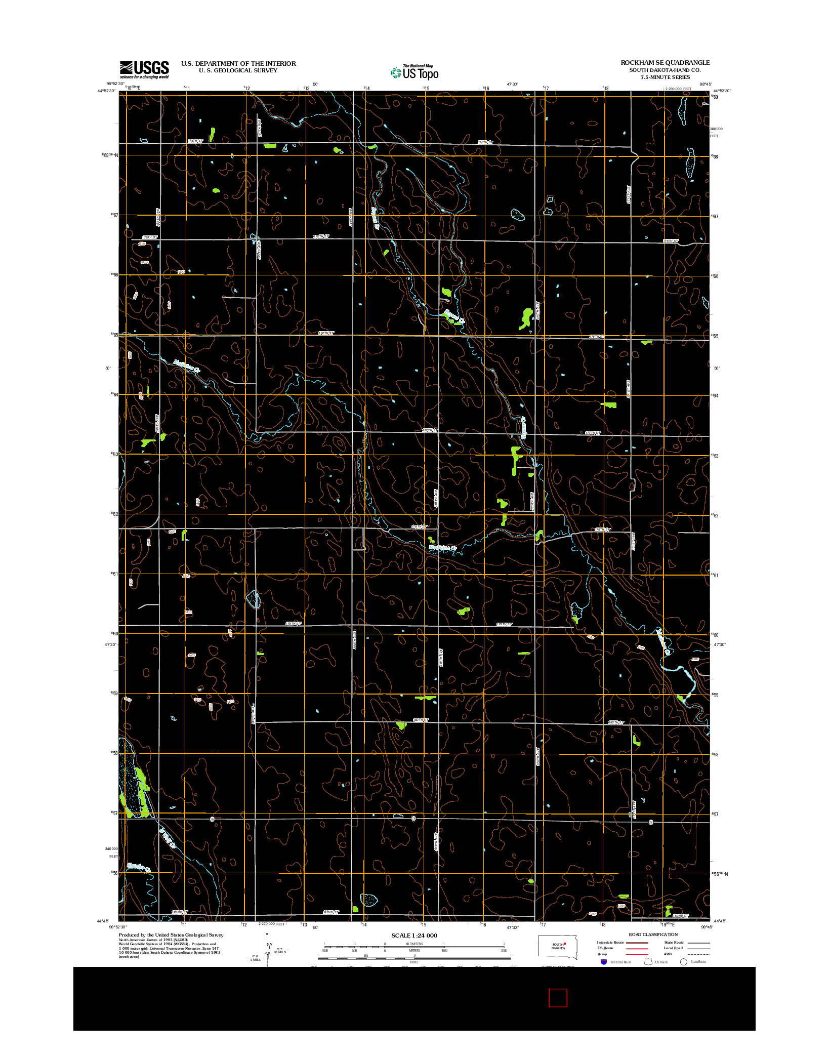 USGS US TOPO 7.5-MINUTE MAP FOR ROCKHAM SE, SD 2012