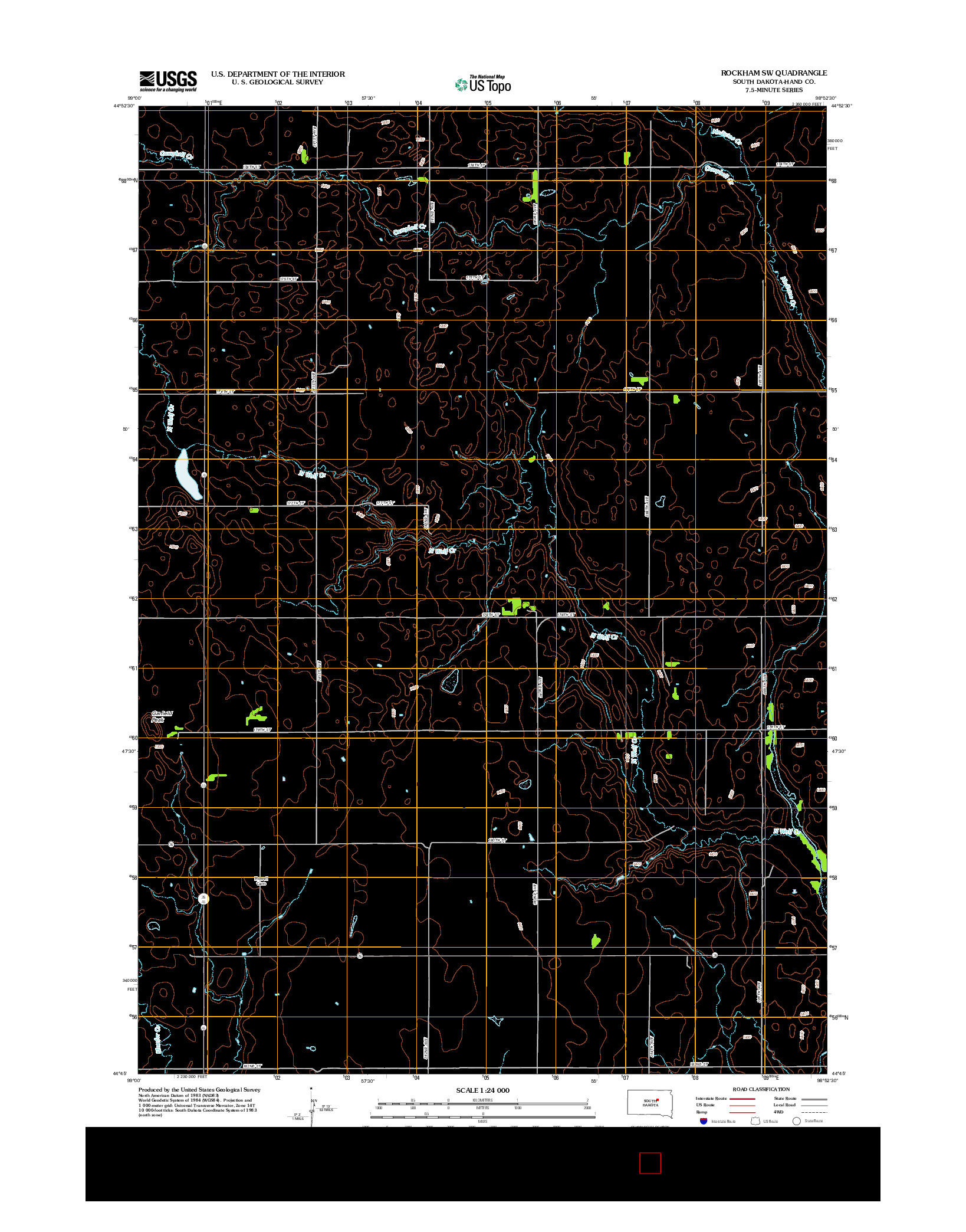 USGS US TOPO 7.5-MINUTE MAP FOR ROCKHAM SW, SD 2012