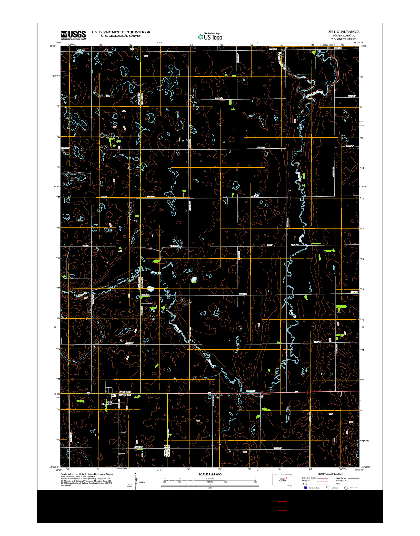 USGS US TOPO 7.5-MINUTE MAP FOR ZELL, SD 2012
