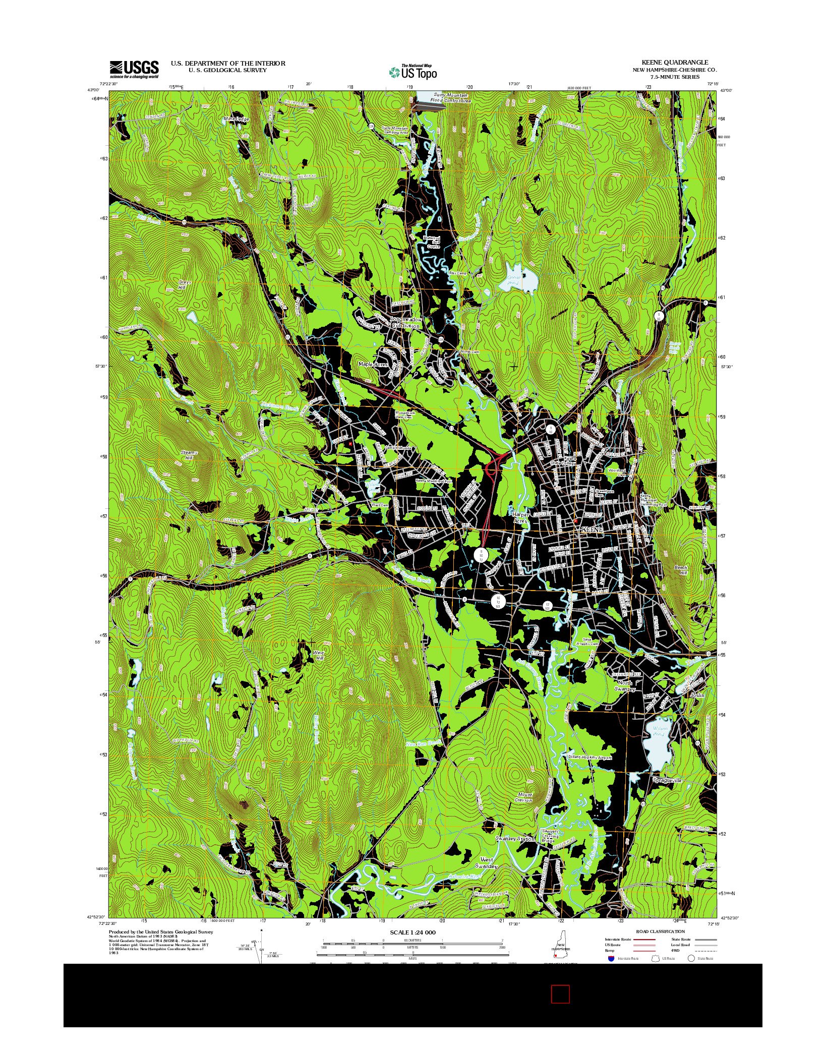 USGS US TOPO 7.5-MINUTE MAP FOR KEENE, NH 2012