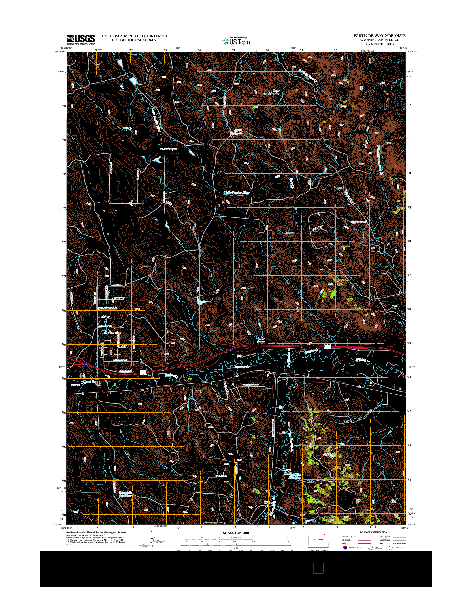 USGS US TOPO 7.5-MINUTE MAP FOR FORTIN DRAW, WY 2012