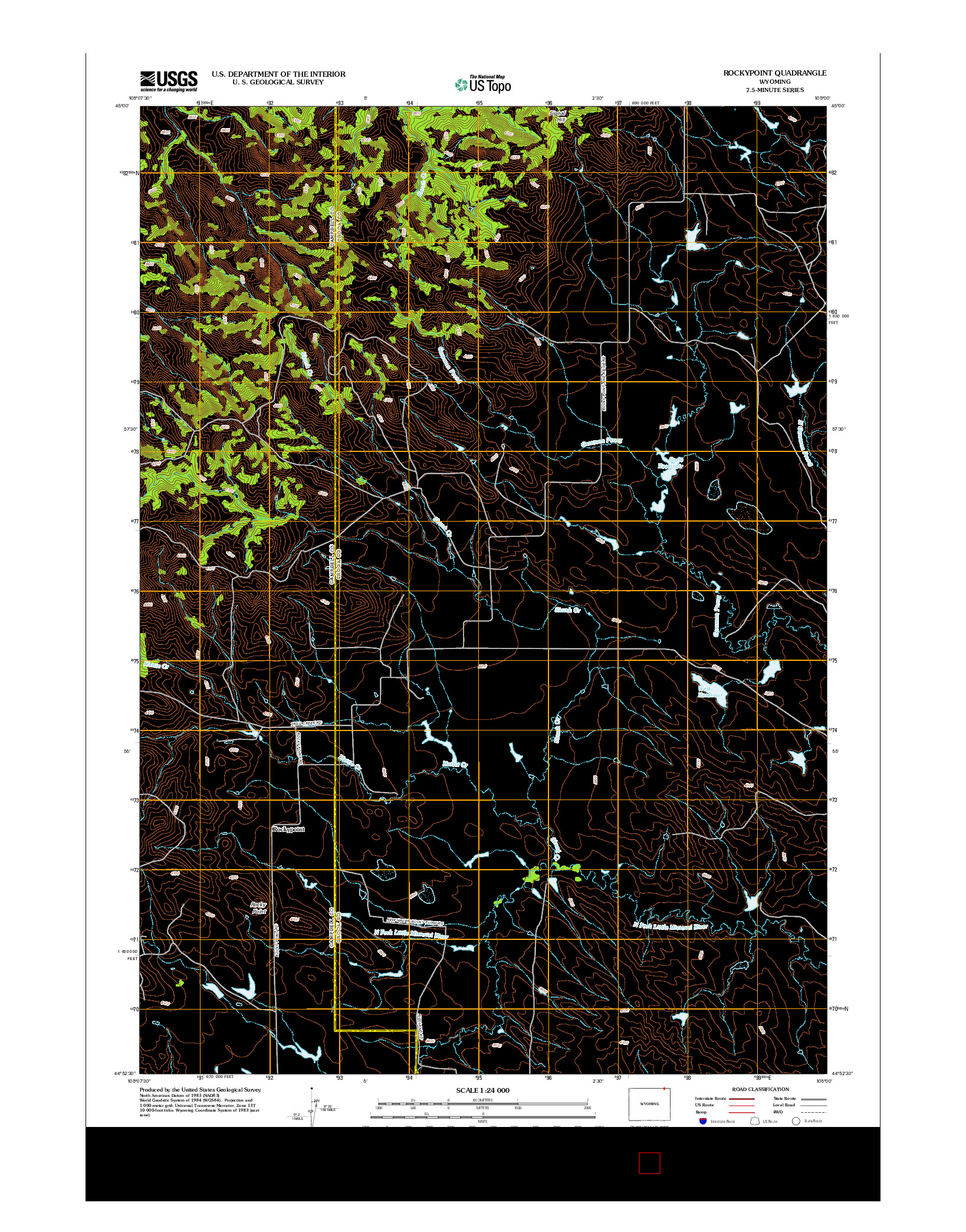 USGS US TOPO 7.5-MINUTE MAP FOR ROCKYPOINT, WY 2012