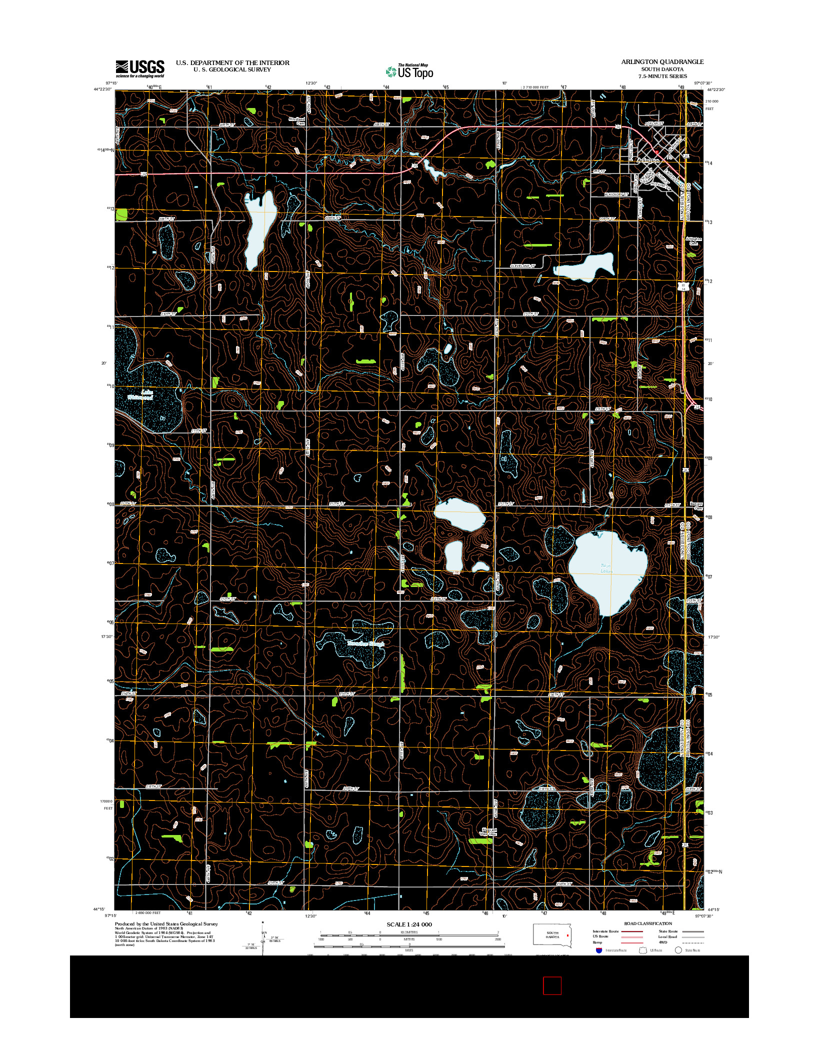 USGS US TOPO 7.5-MINUTE MAP FOR ARLINGTON, SD 2012