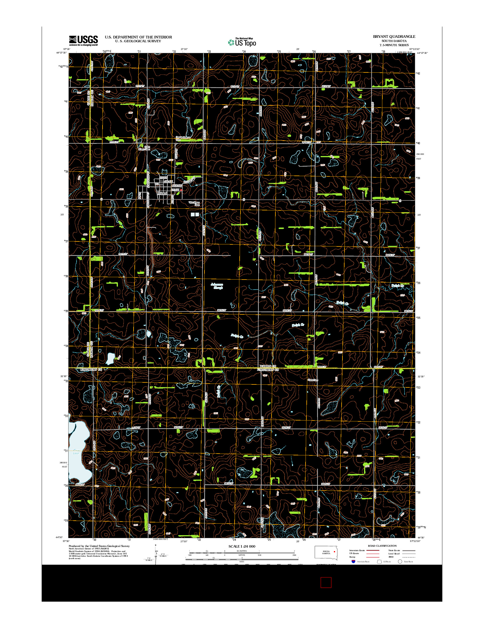 USGS US TOPO 7.5-MINUTE MAP FOR BRYANT, SD 2012