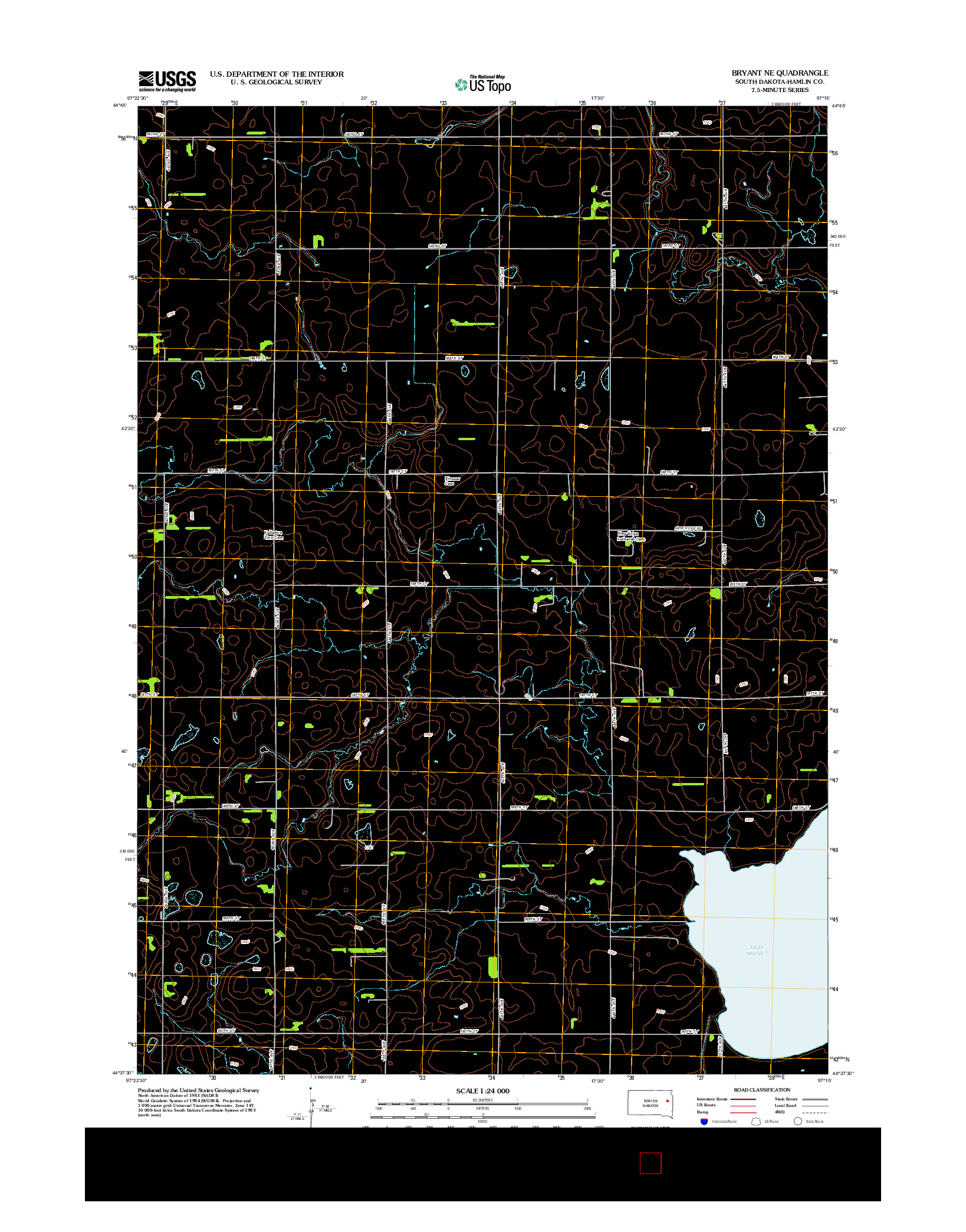 USGS US TOPO 7.5-MINUTE MAP FOR BRYANT NE, SD 2012