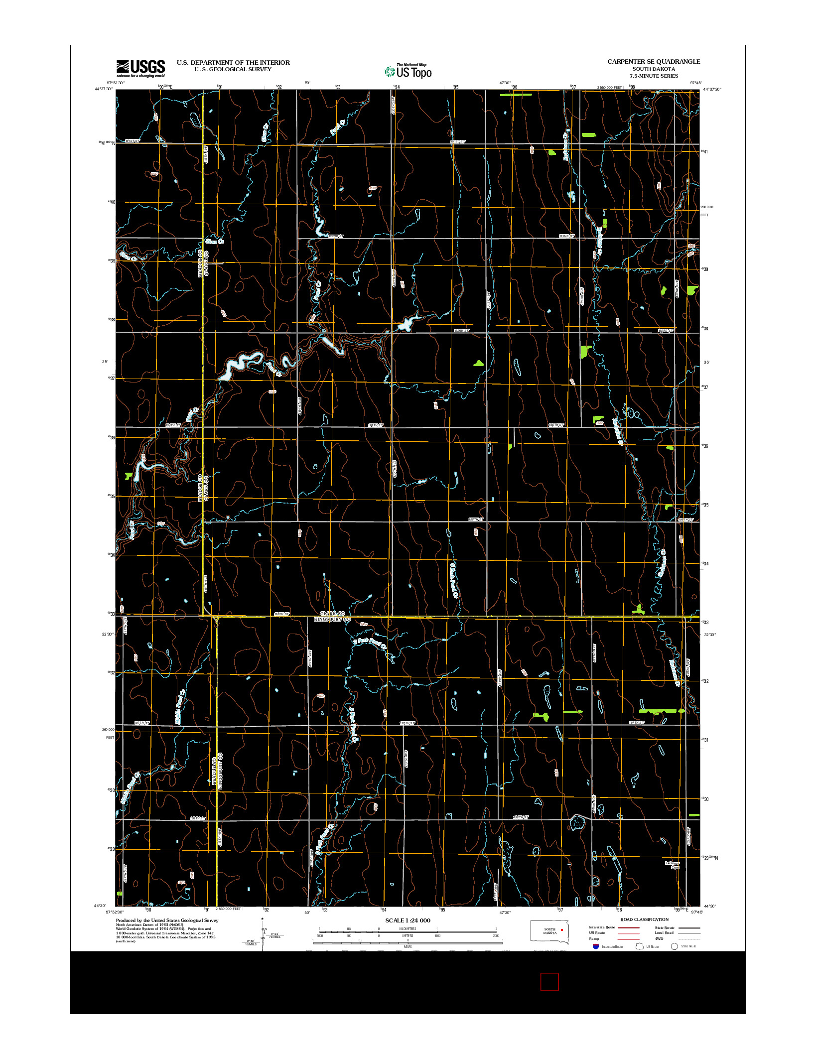 USGS US TOPO 7.5-MINUTE MAP FOR CARPENTER SE, SD 2012