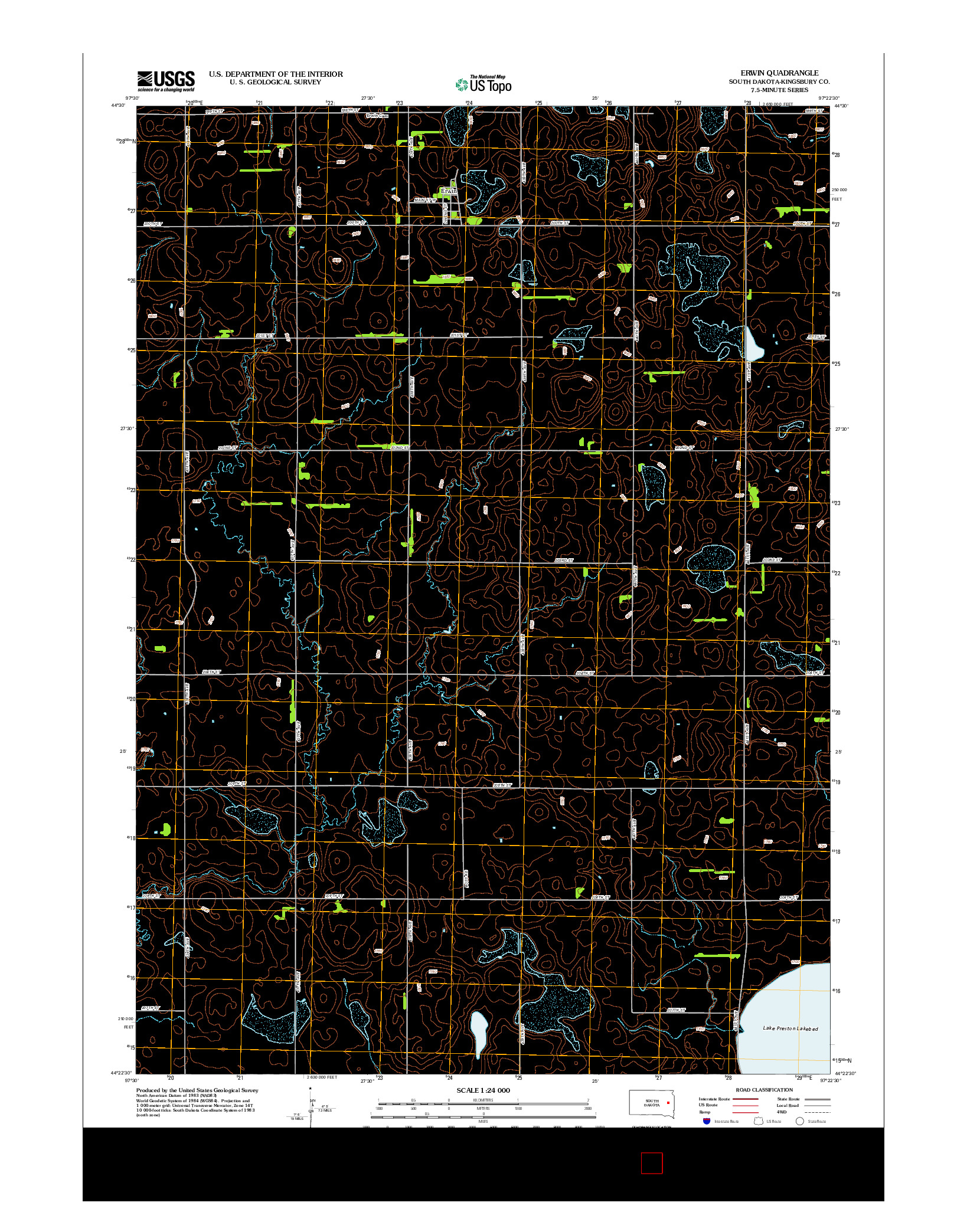 USGS US TOPO 7.5-MINUTE MAP FOR ERWIN, SD 2012