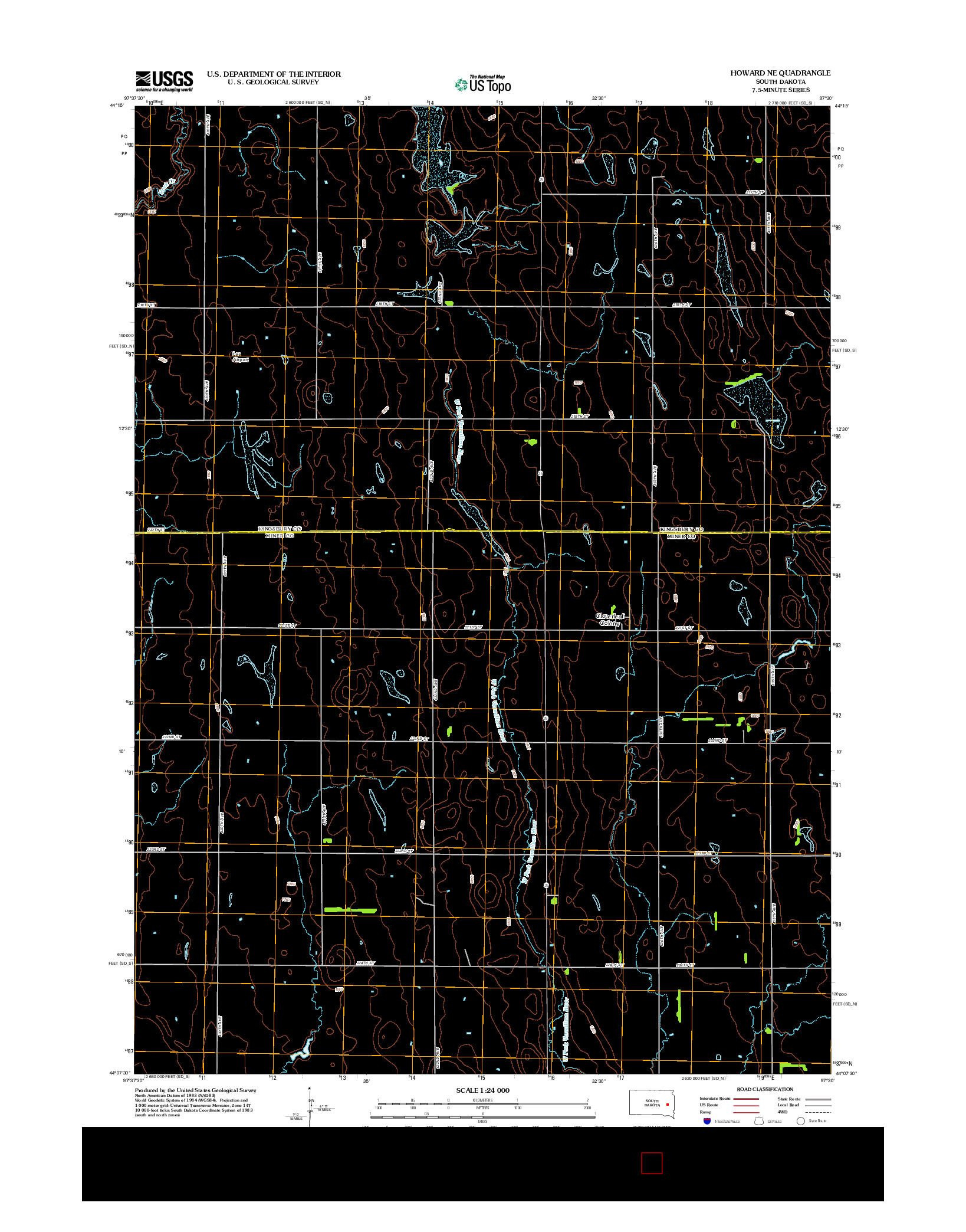 USGS US TOPO 7.5-MINUTE MAP FOR HOWARD NE, SD 2012
