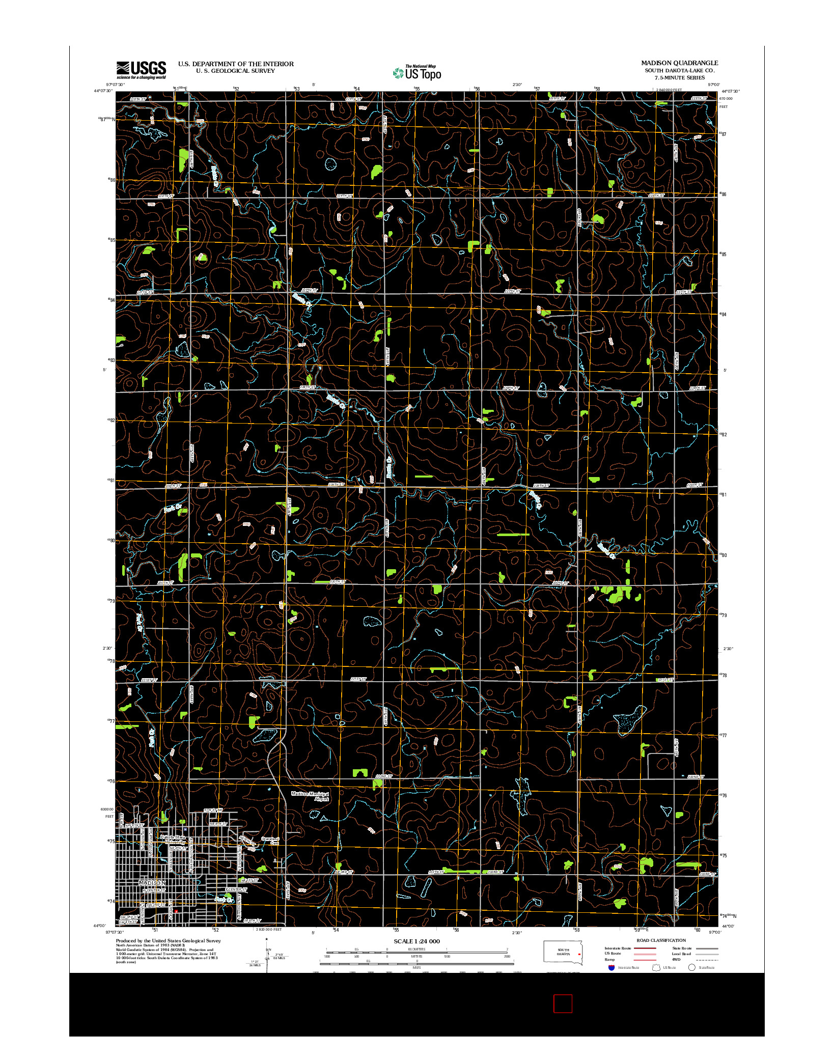 USGS US TOPO 7.5-MINUTE MAP FOR MADISON, SD 2012