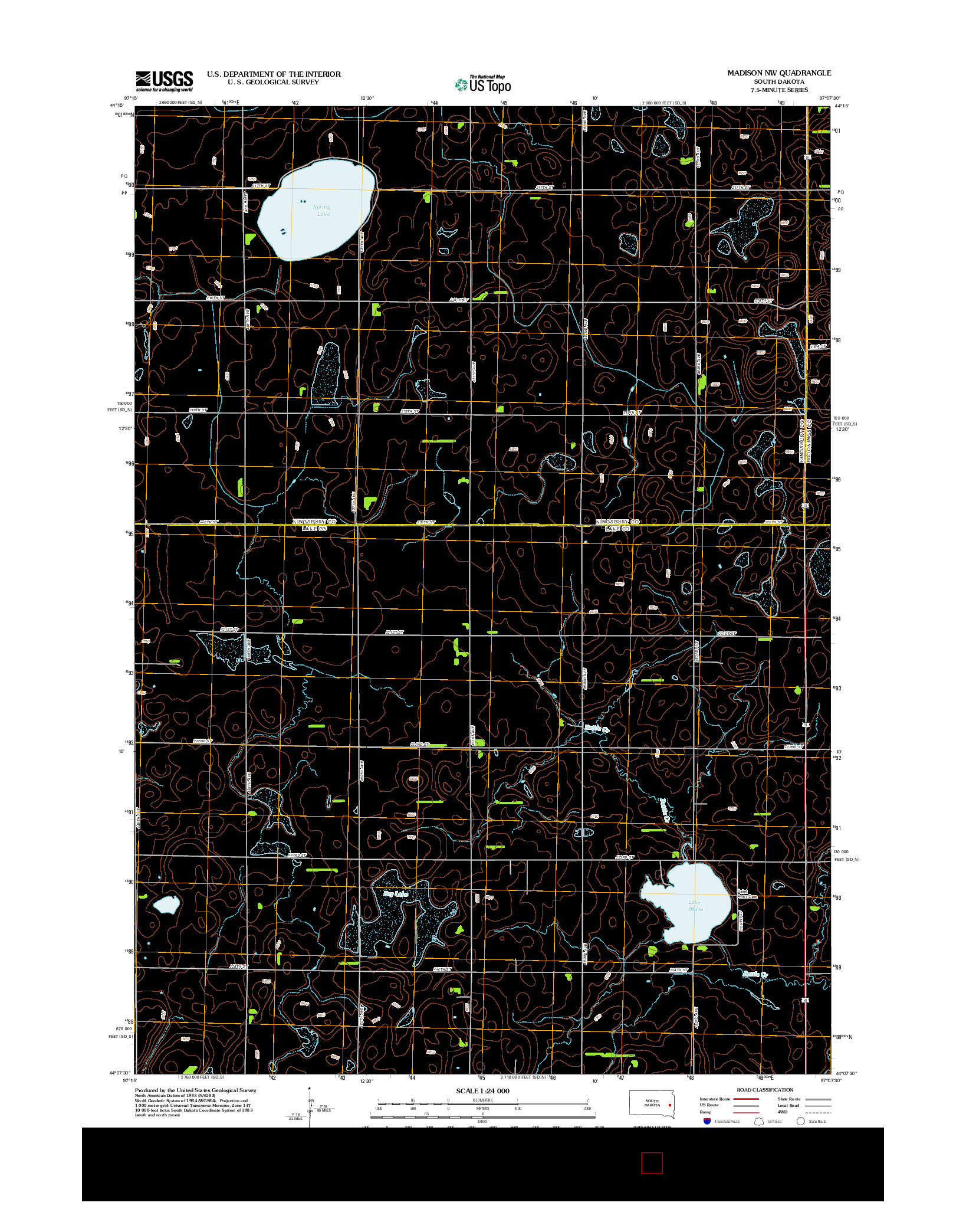 USGS US TOPO 7.5-MINUTE MAP FOR MADISON NW, SD 2012